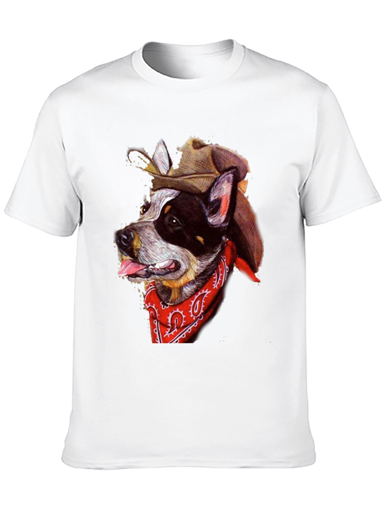 Cowboy Dog Graphic Tee - Western Style T-Shirt