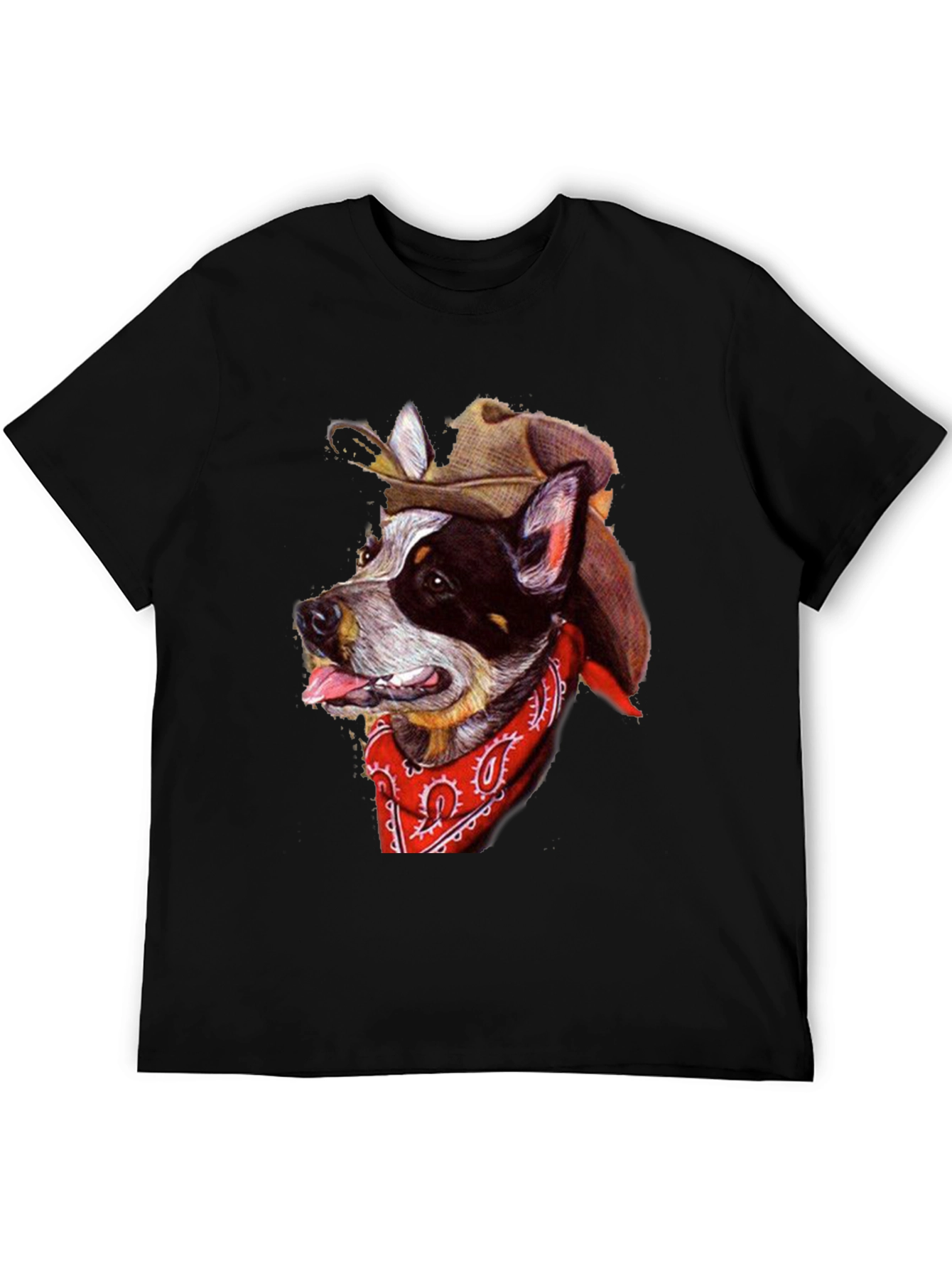 Cowboy Dog Graphic Tee - Western Style T-Shirt