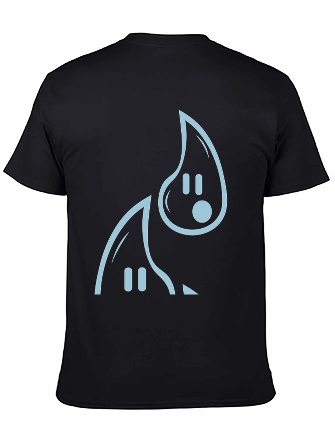 Minimalist Ghost Graphic T-Shirt - Black