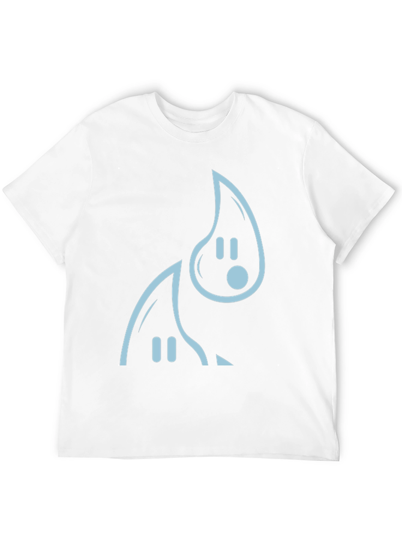 Minimalist Ghost Graphic T-Shirt - Black