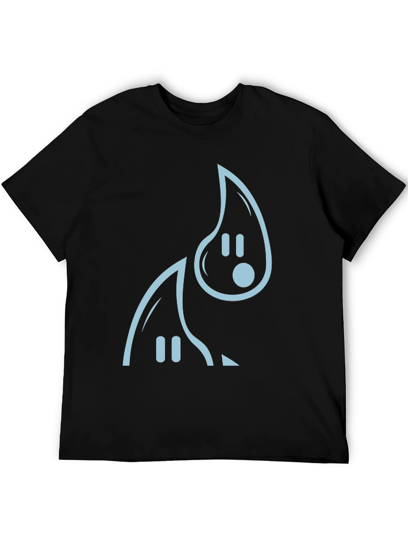 Minimalist Ghost Graphic T-Shirt - Black