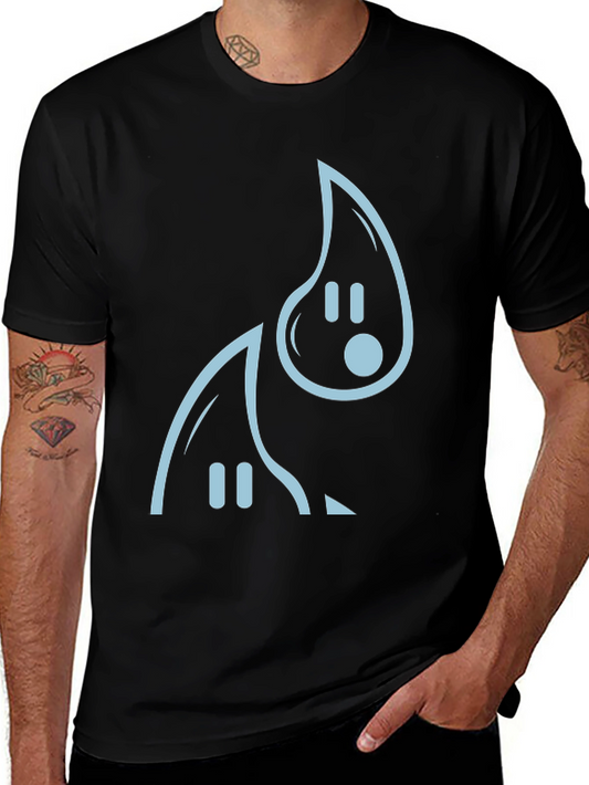Minimalist Ghost Graphic T-Shirt - Black