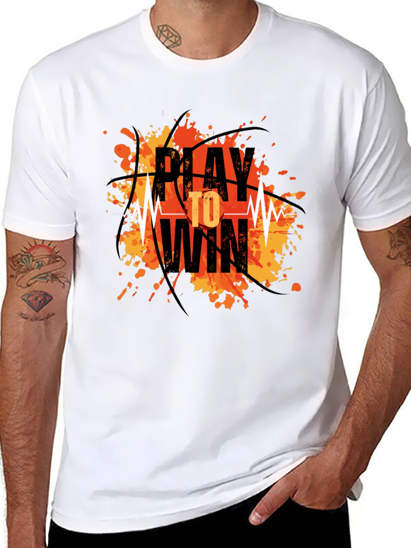 Play to Win Graphic T-Shirt - Basketball Design