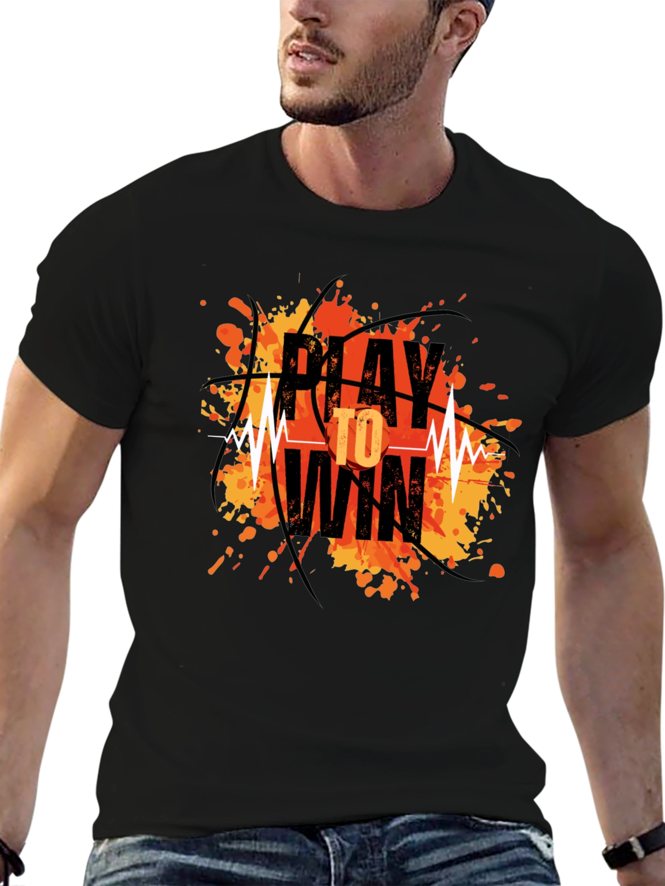 Play to Win Graphic T-Shirt - Basketball Design