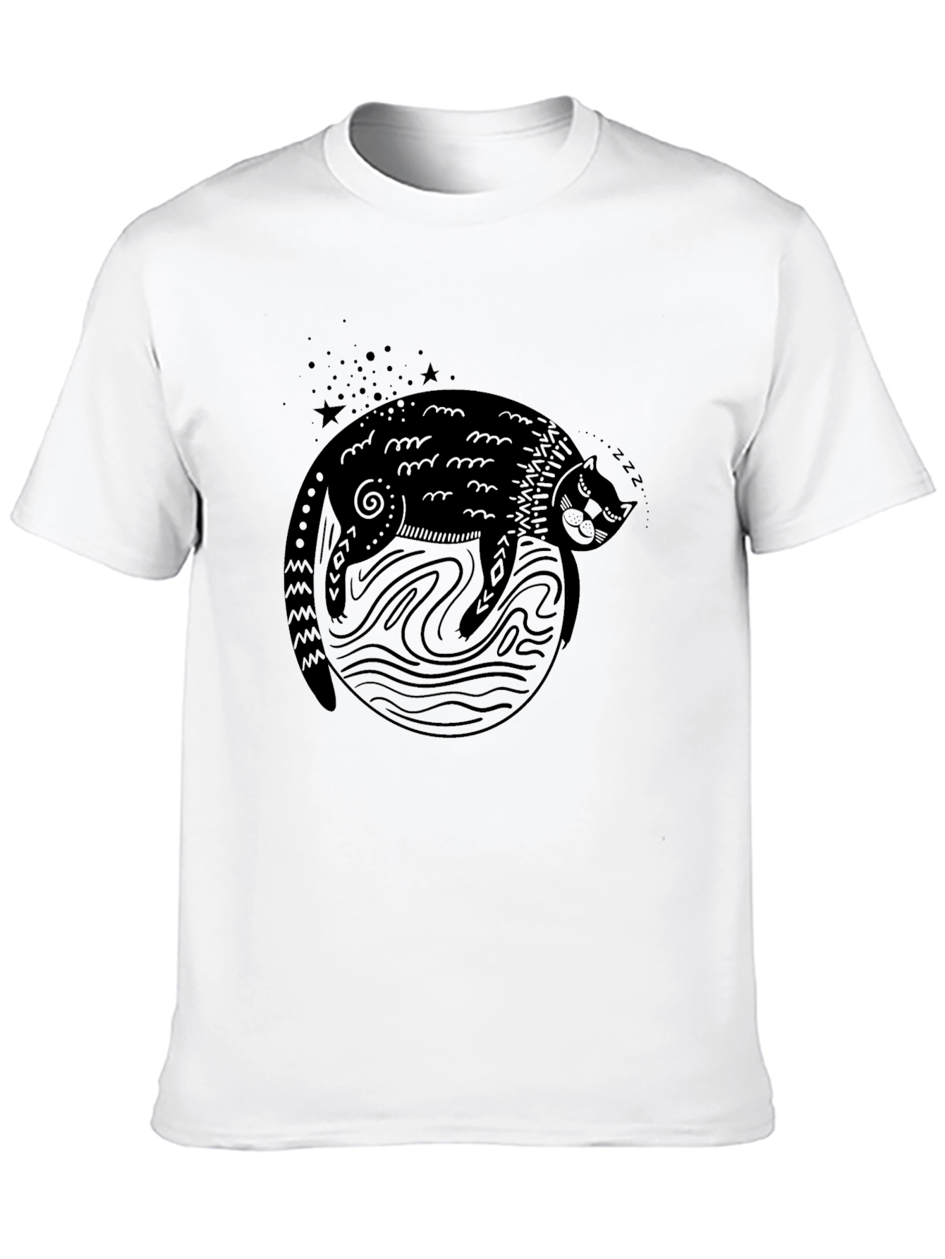 Black Cat Nap T-Shirt - Cozy & Cool