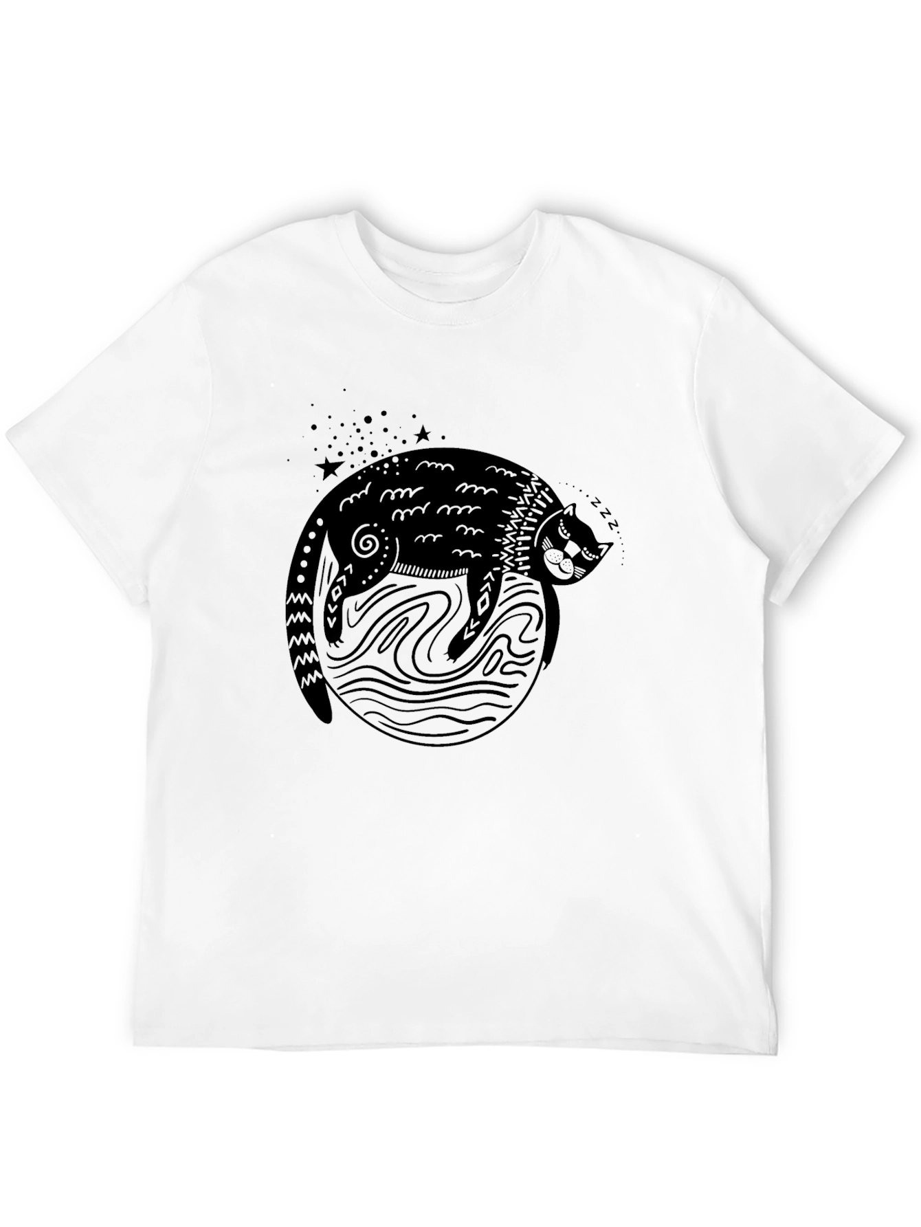Black Cat Nap T-Shirt - Cozy & Cool