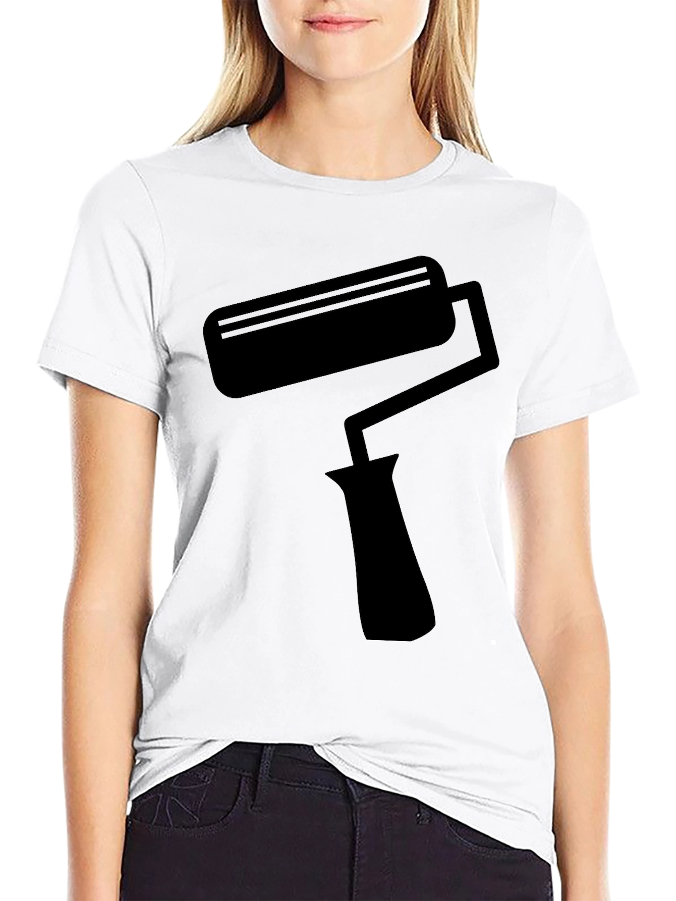 Painters Roller T-Shirt - Black Crew Neck Tee