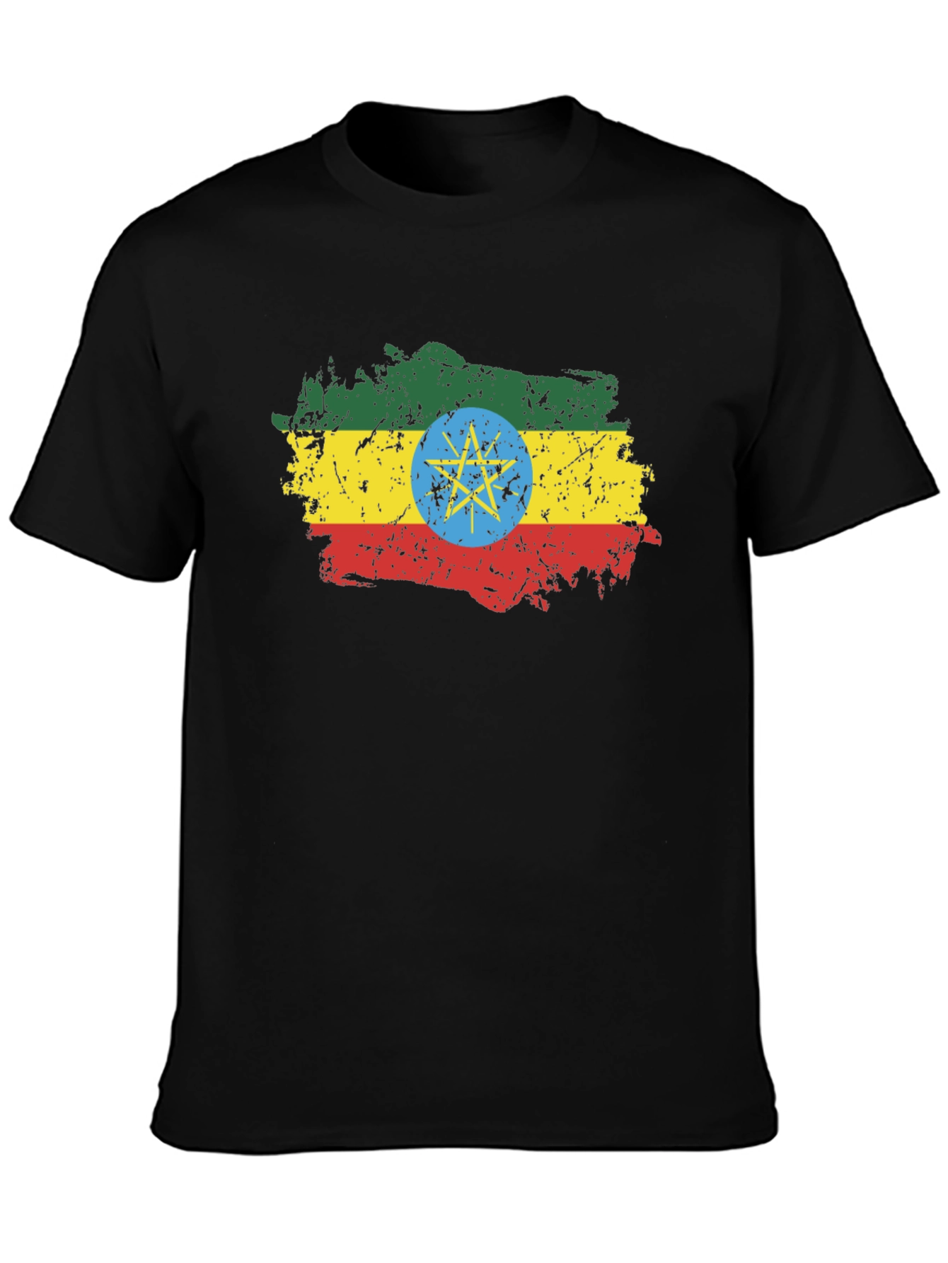 Ethiopia Flag T-Shirt - Distressed Graphic Tee
