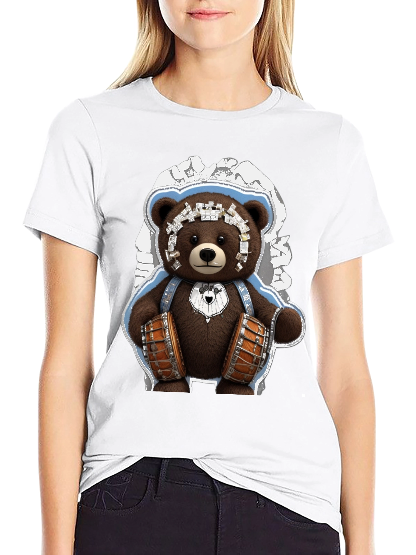 Drummer Bear Graphic Tee