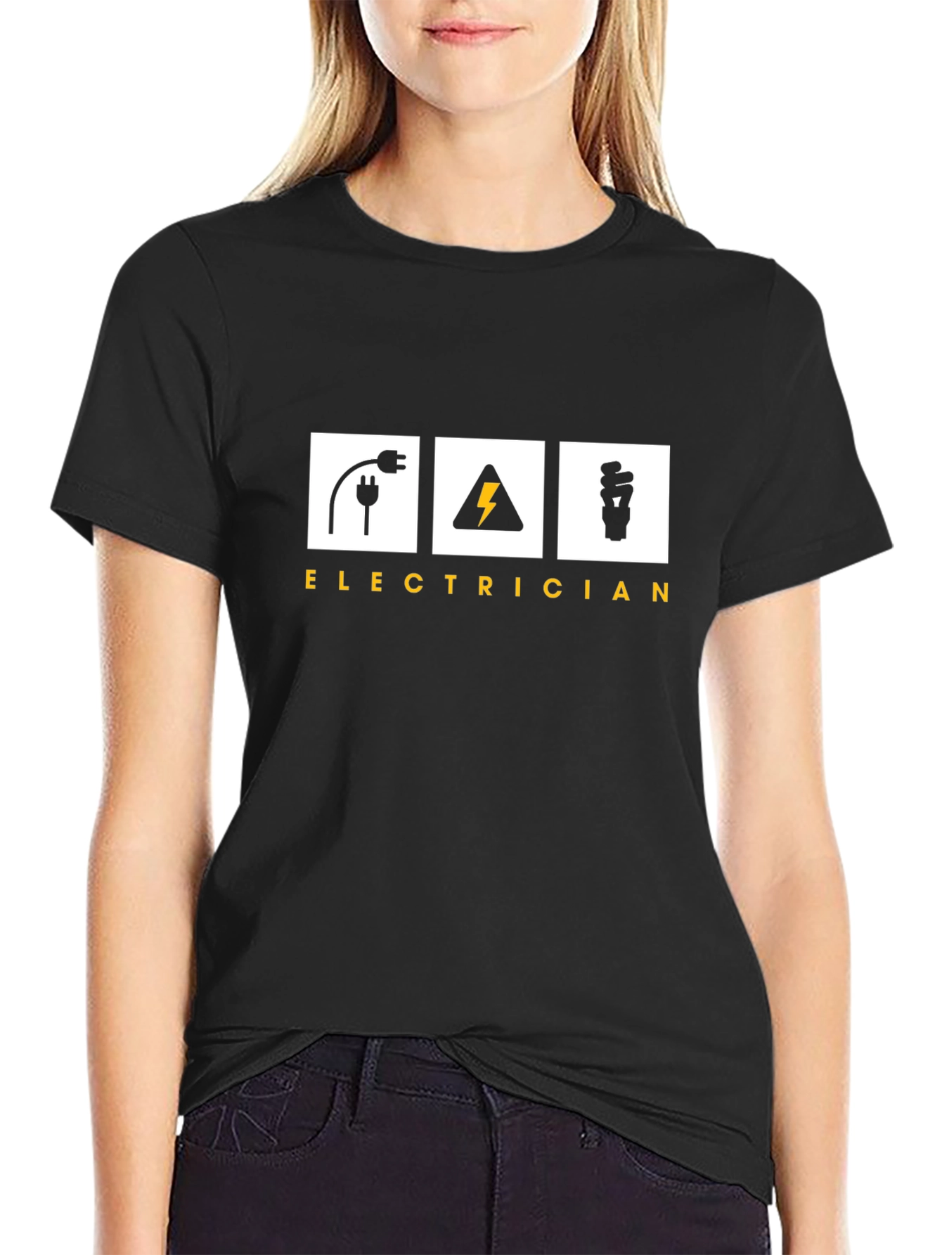 Electrician Graphic T-Shirt - Black Crew Neck