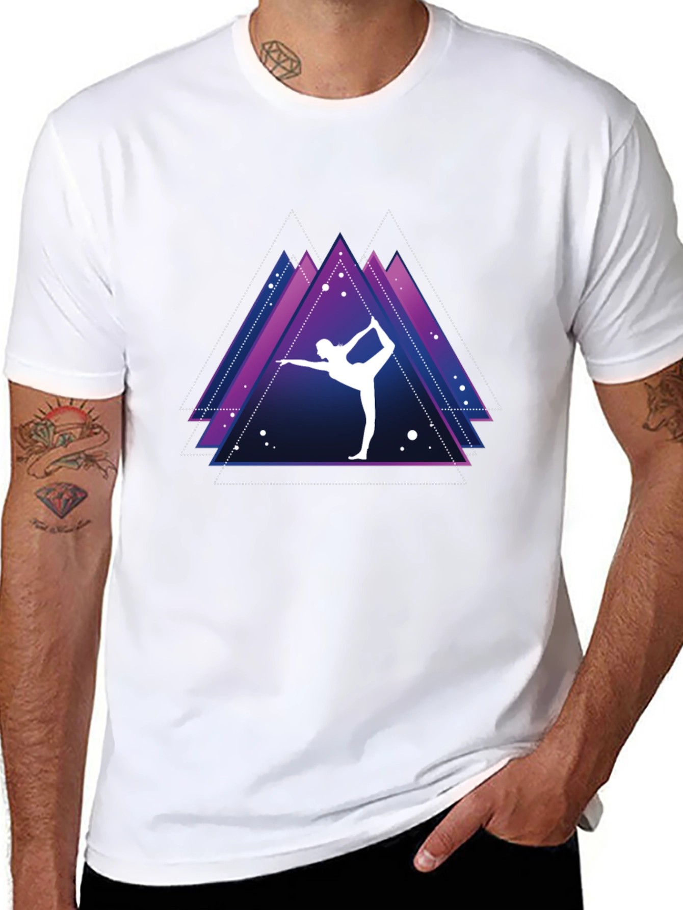 Yoga Pose Graphic Tee - Mens Black T-Shirt