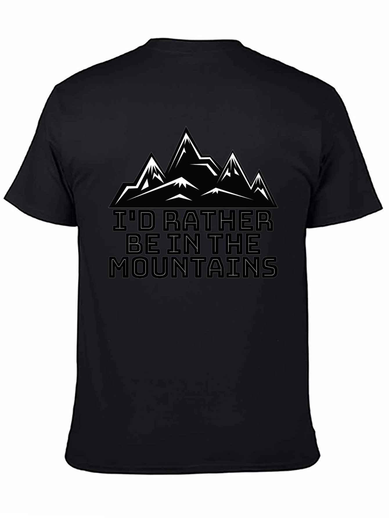 Id Rather Be In The Mountains Black T-Shirt