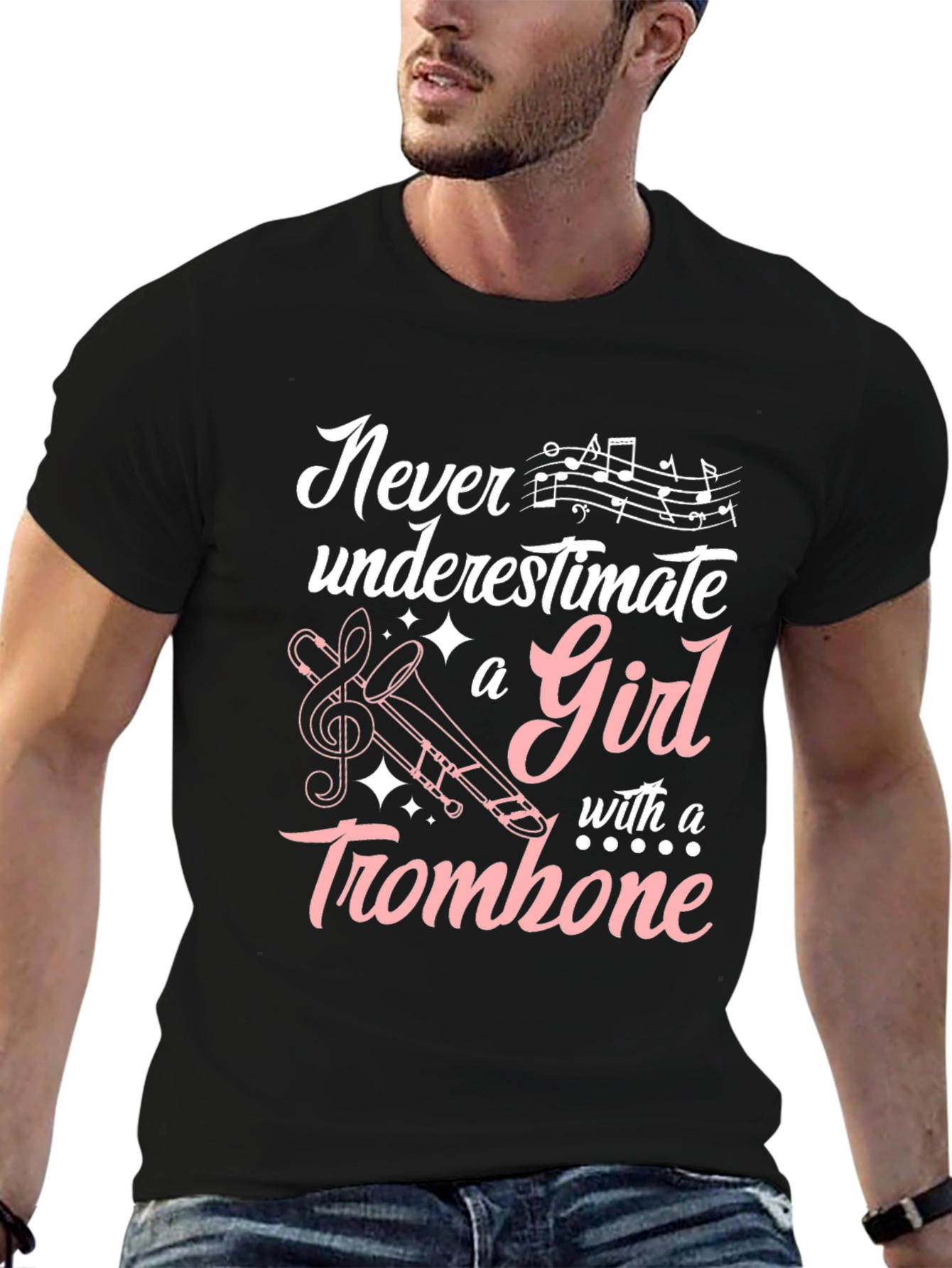 Never Underestimate a Girl with a Trombone T-Shirt