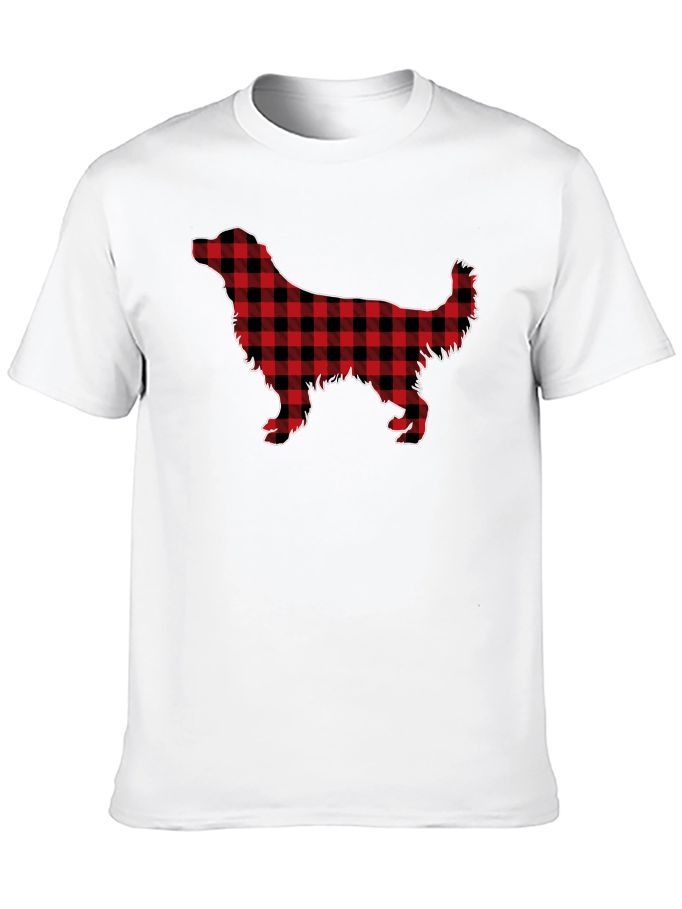 Buffalo Plaid Dog Silhouette Graphic Tee