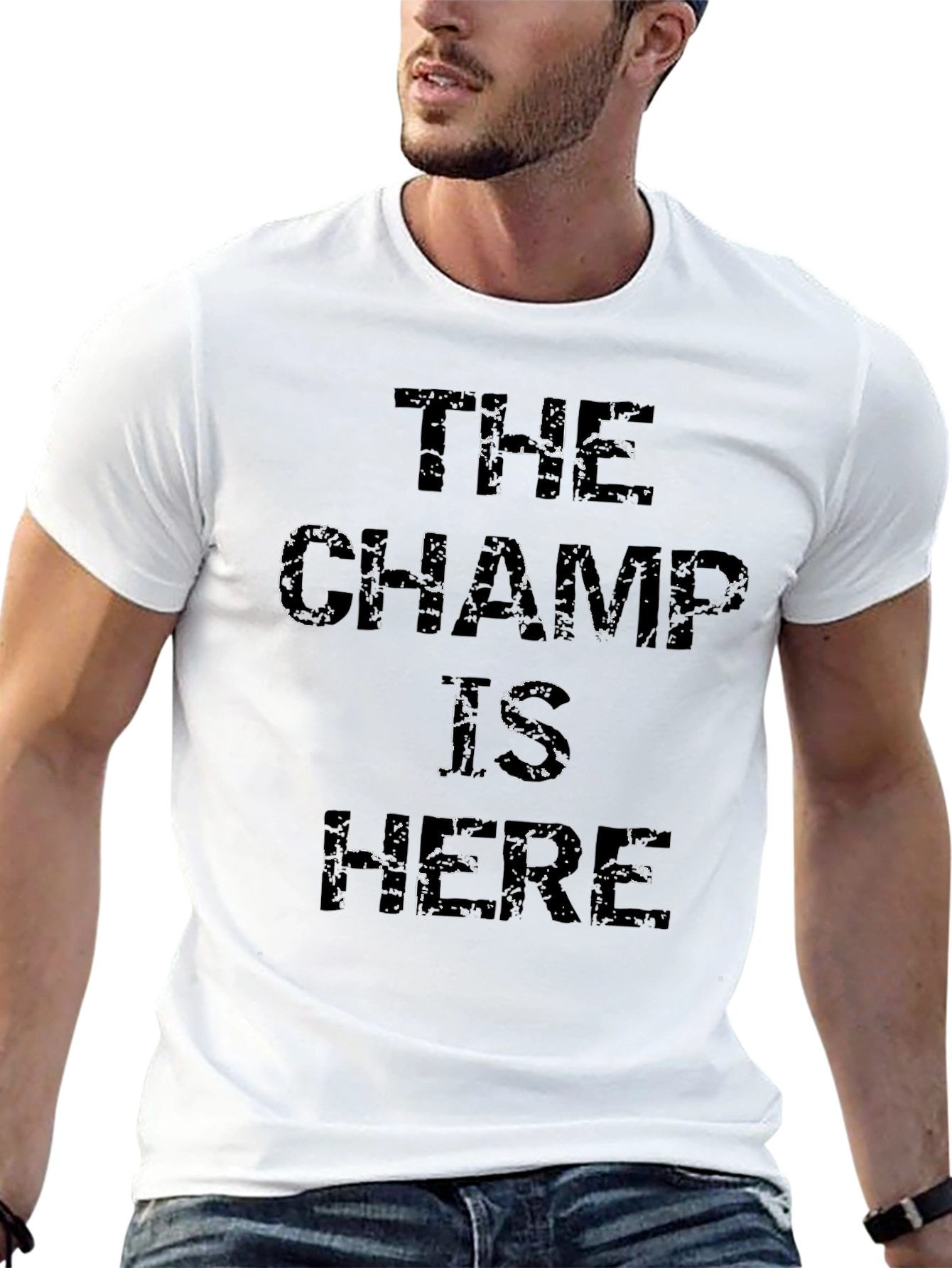 The Champ Is Here Black Graphic Tee