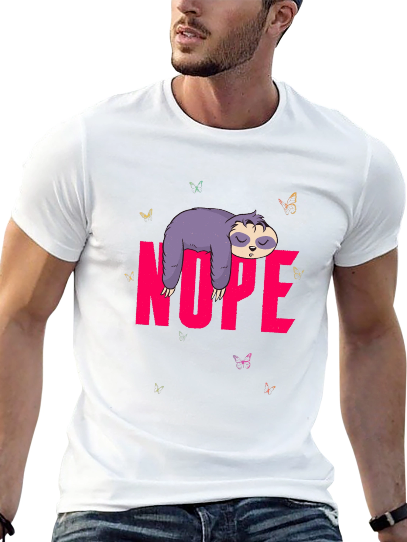 Nope Sloth Graphic T-Shirt - Lazy Day Vibes