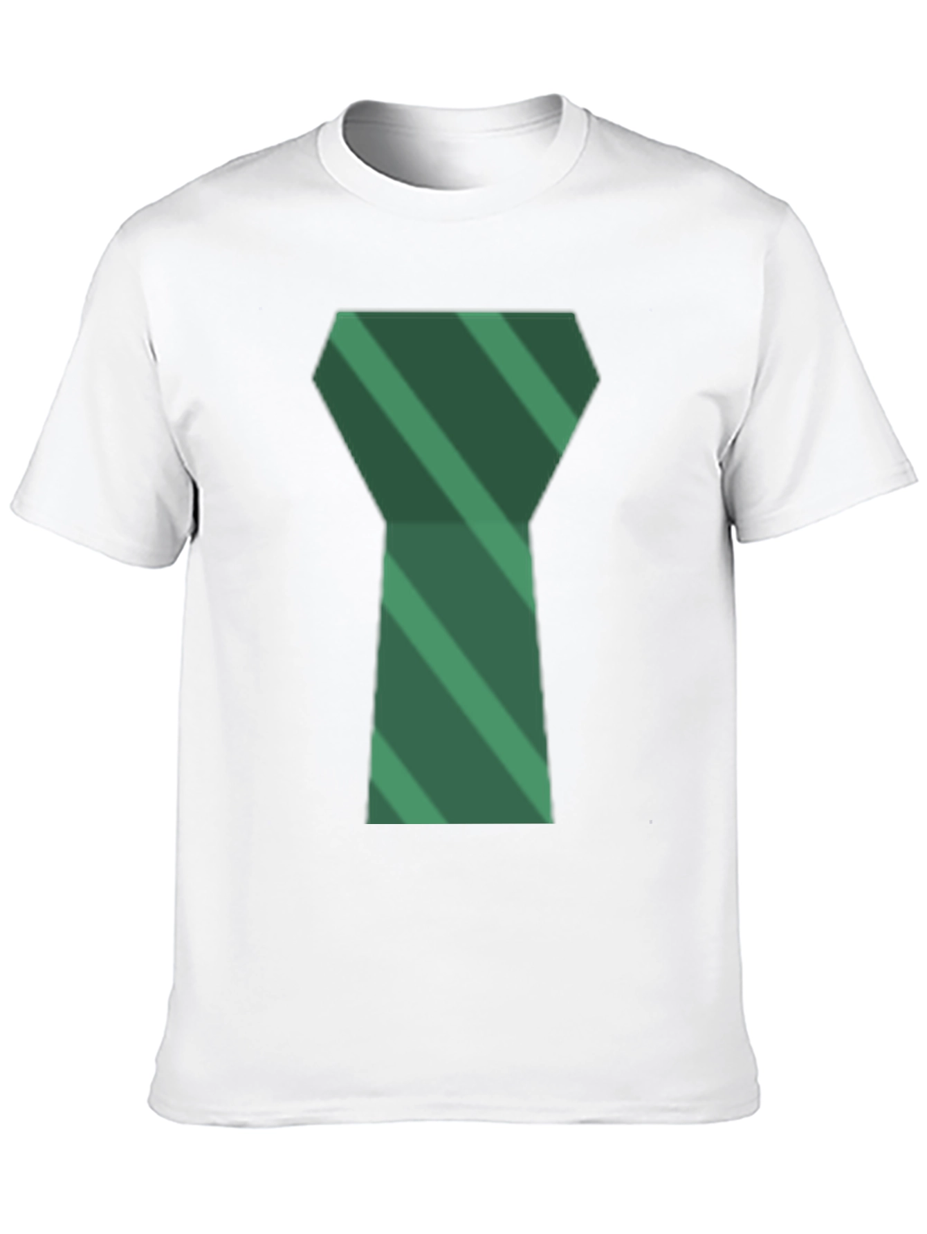 Green Tie Graphic Mens Black T-Shirt