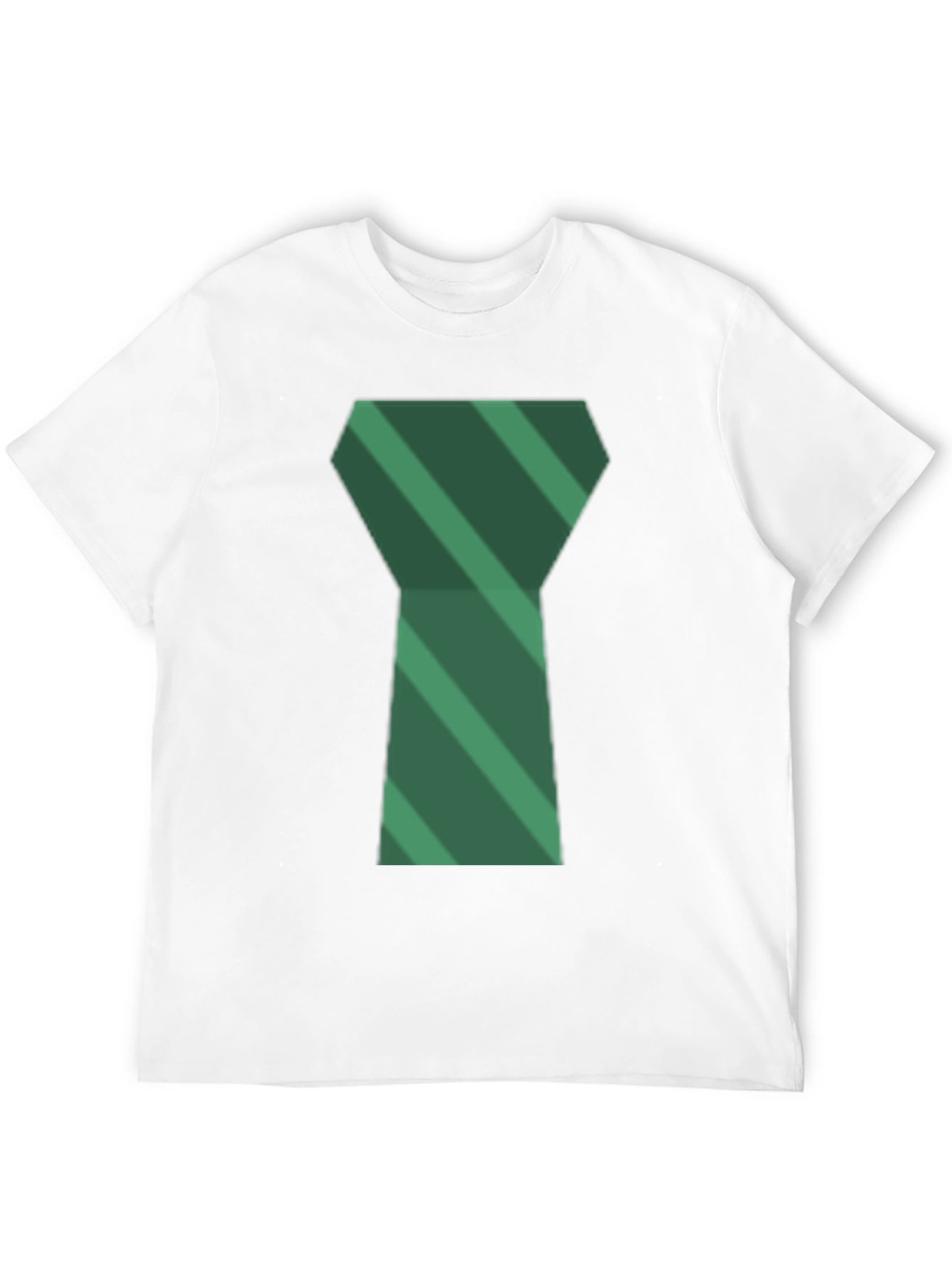Green Tie Graphic Mens Black T-Shirt