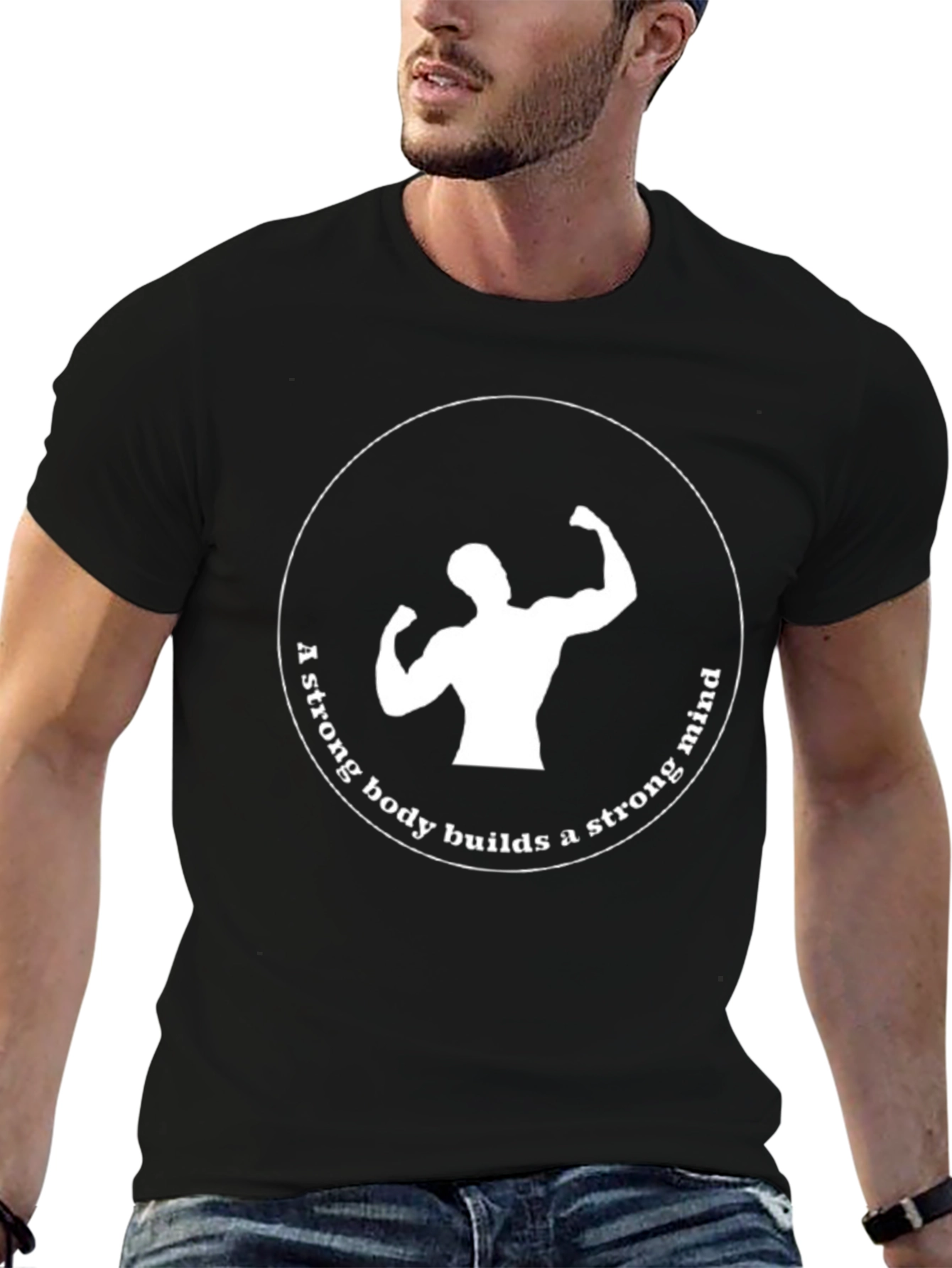 Motivational Strong Body Strong Mind Graphic Tee