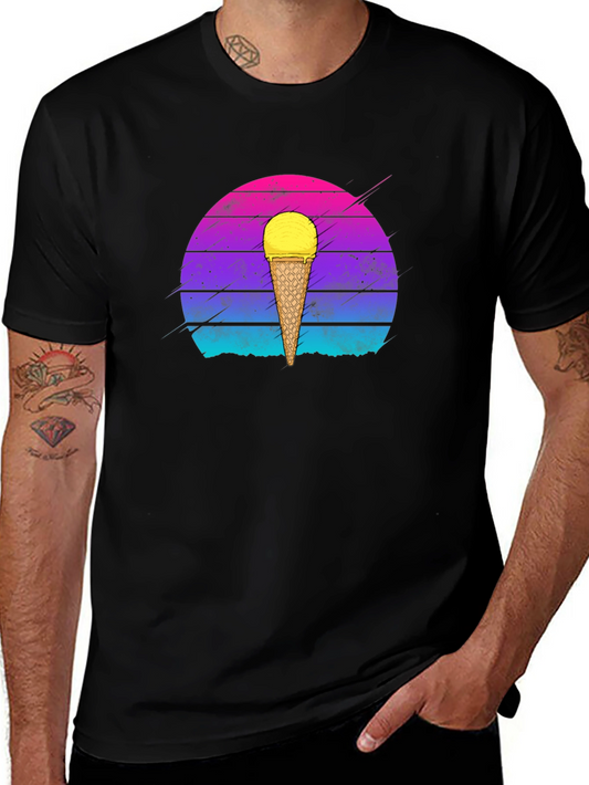 Retro Ice Cream Cone Graphic T-Shirt