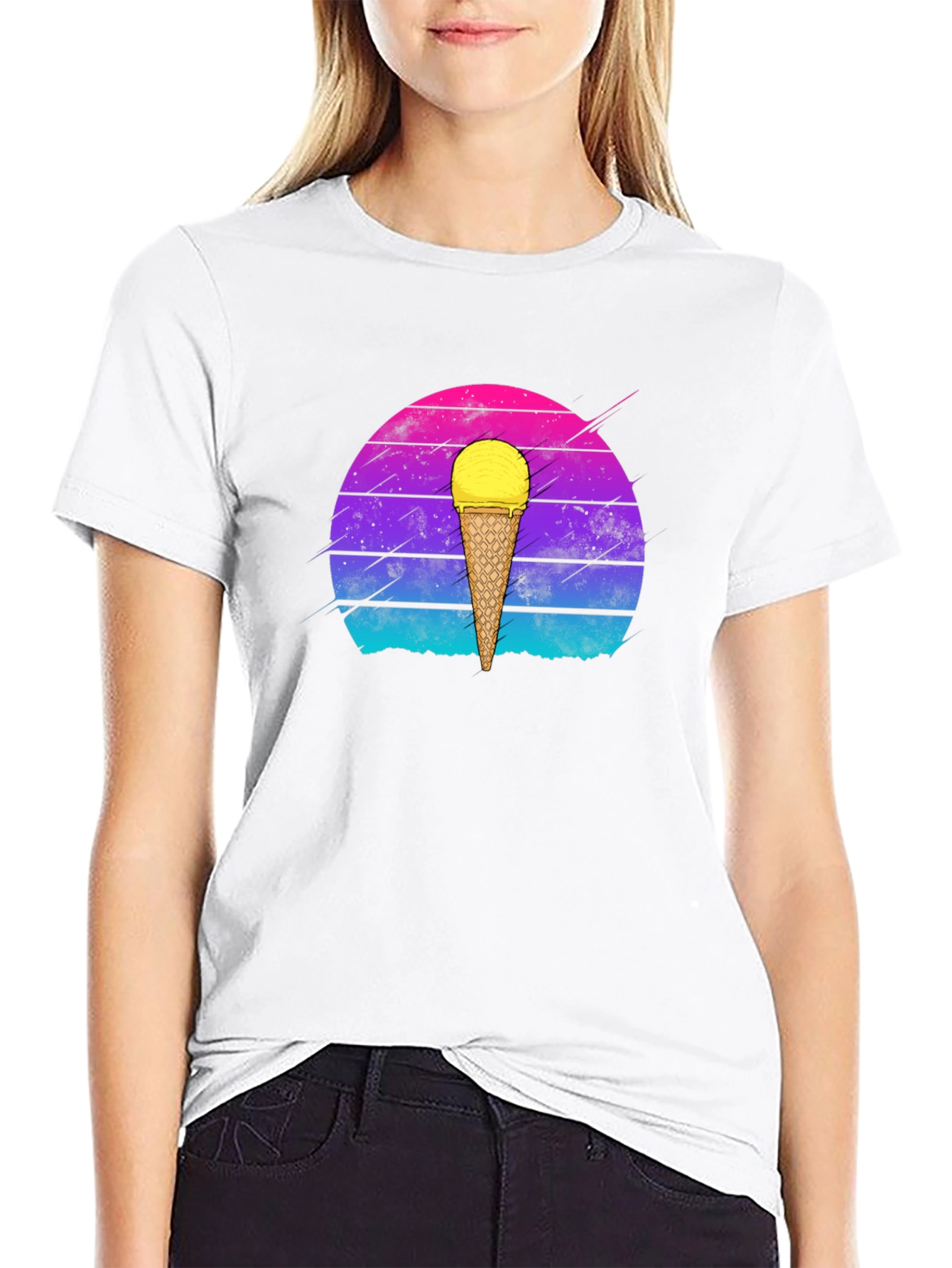 Retro Ice Cream Cone Graphic T-Shirt