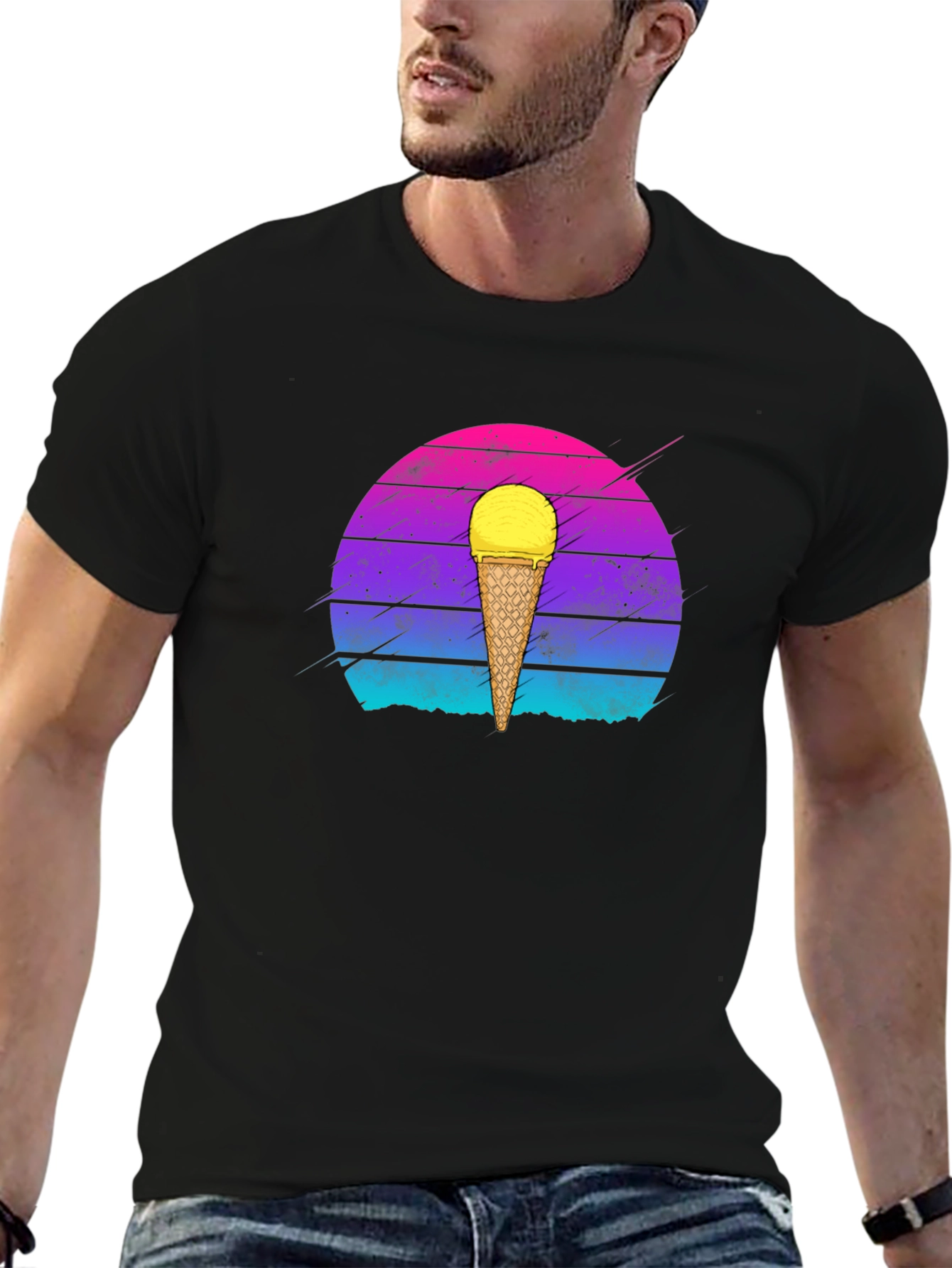 Retro Ice Cream Cone Graphic T-Shirt