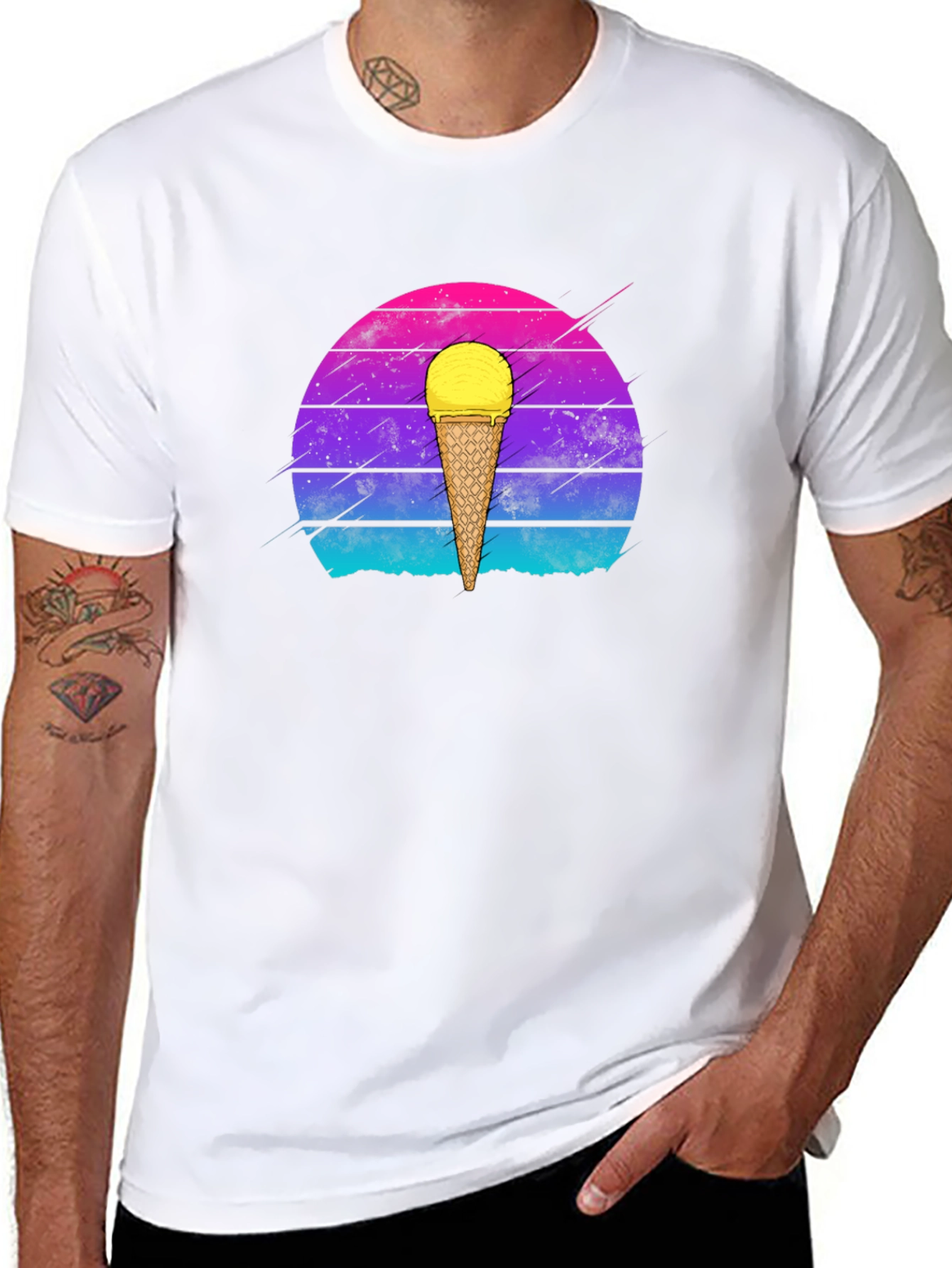 Retro Ice Cream Cone Graphic T-Shirt