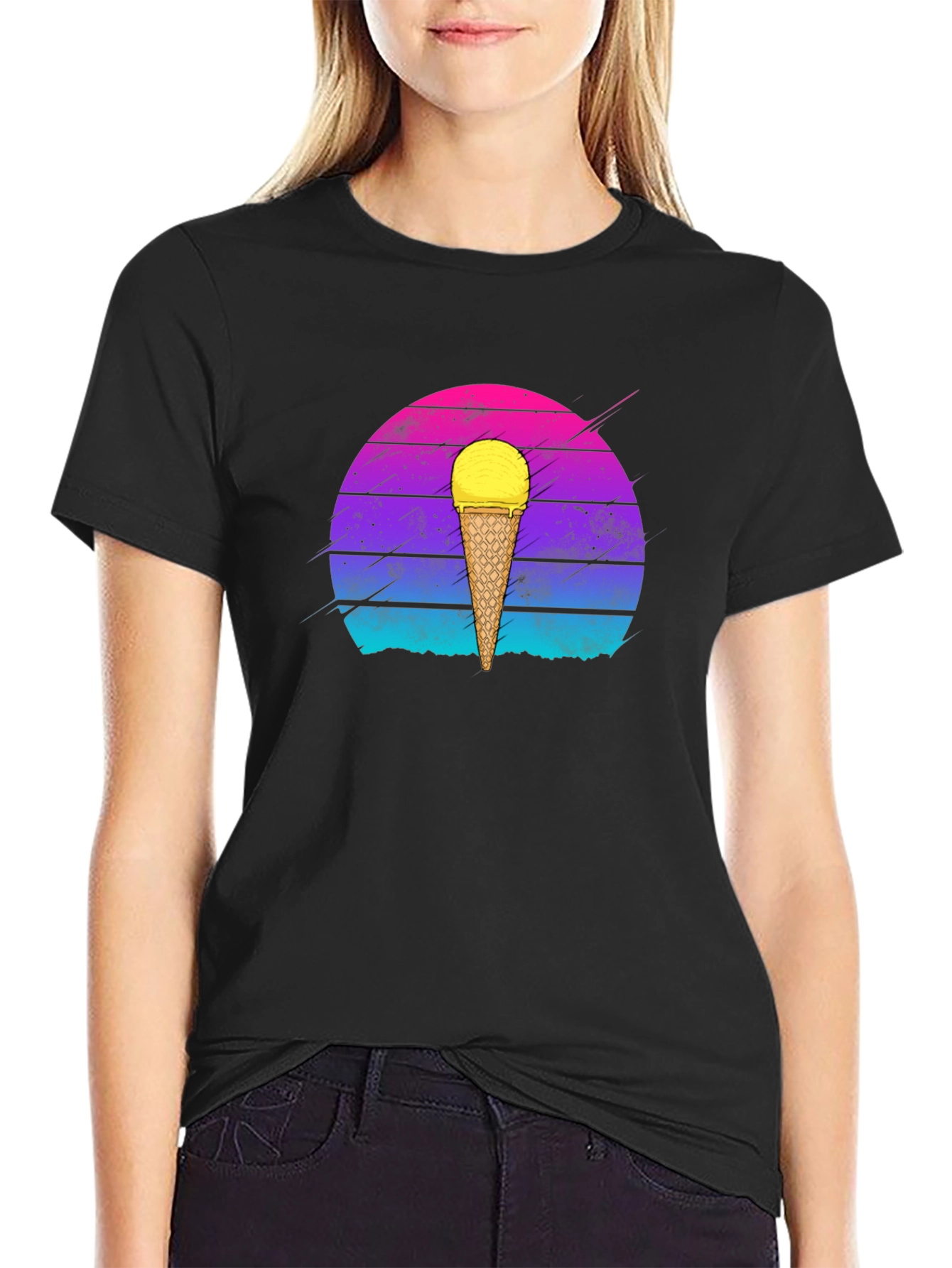Retro Ice Cream Cone Graphic T-Shirt