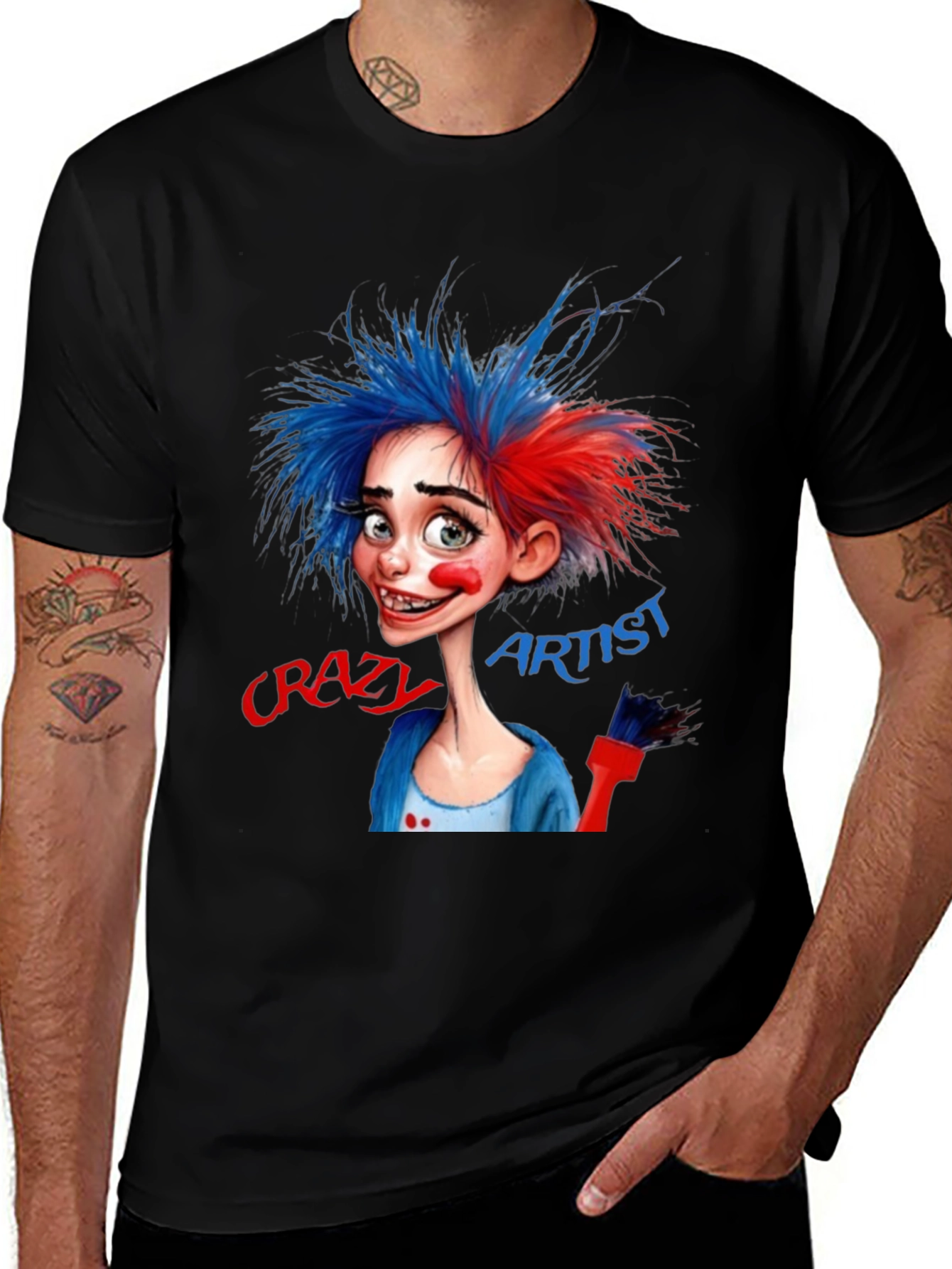 Crazy Artist Graphic T-Shirt