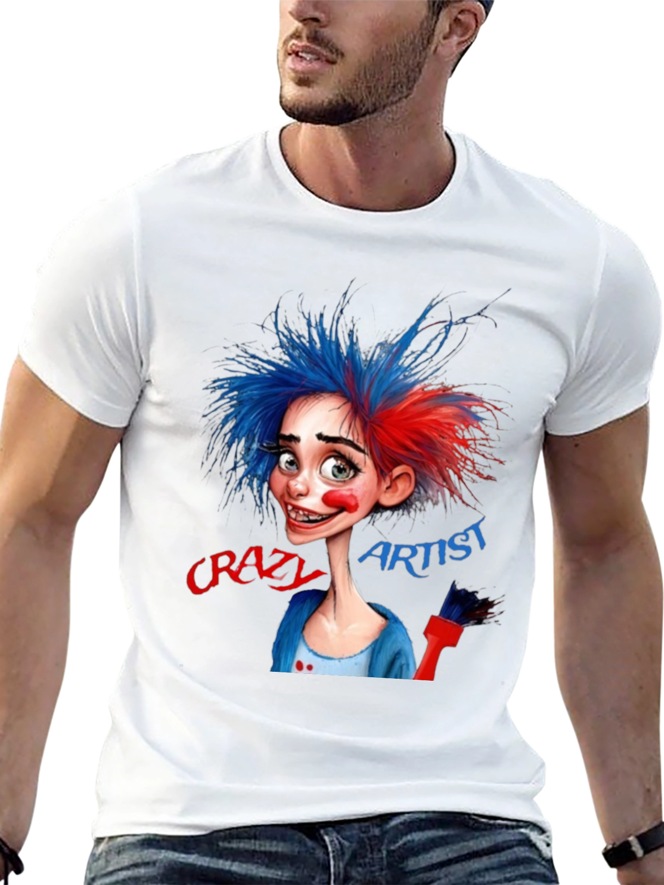 Crazy Artist Graphic T-Shirt