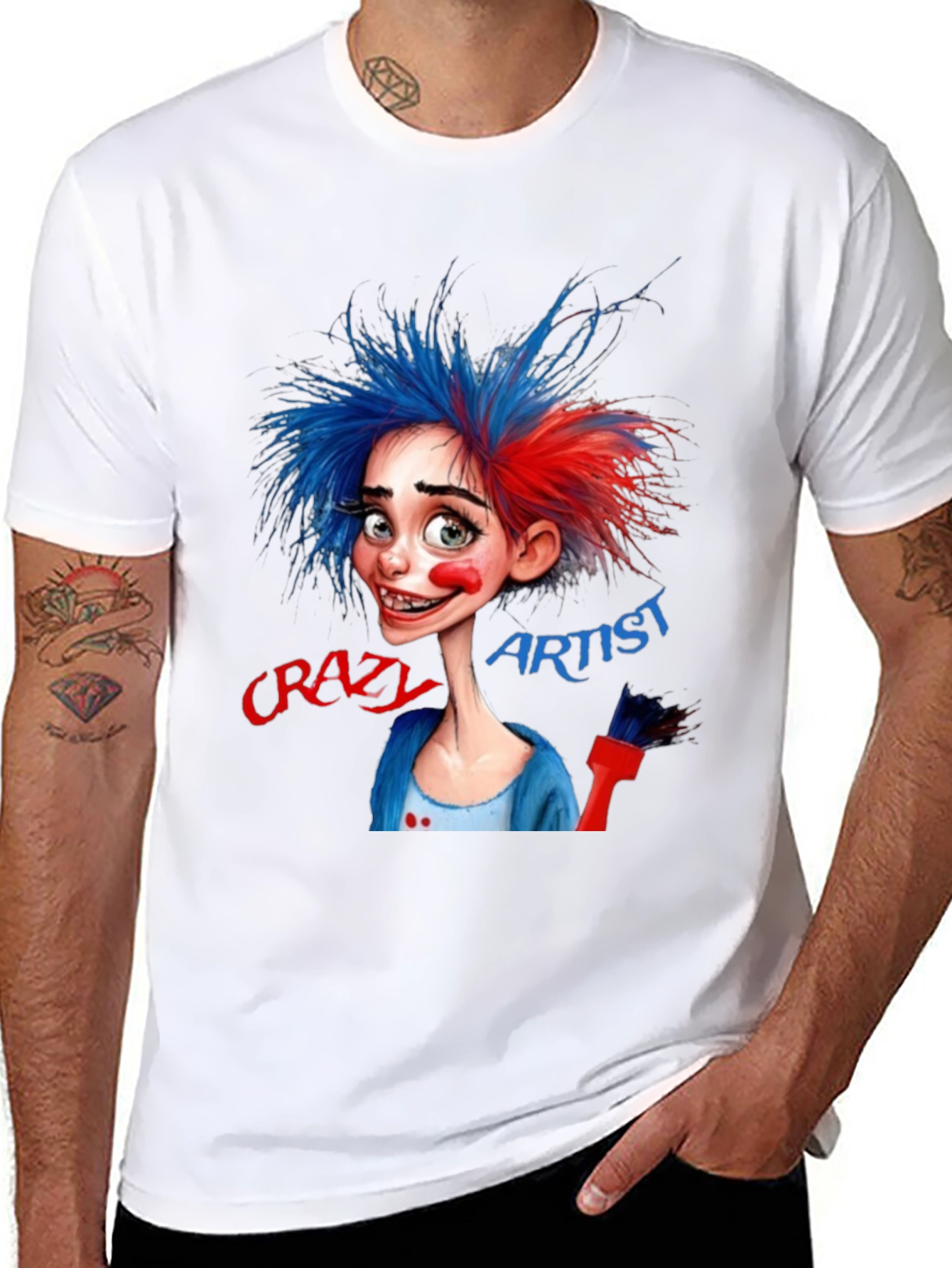 Crazy Artist Graphic T-Shirt