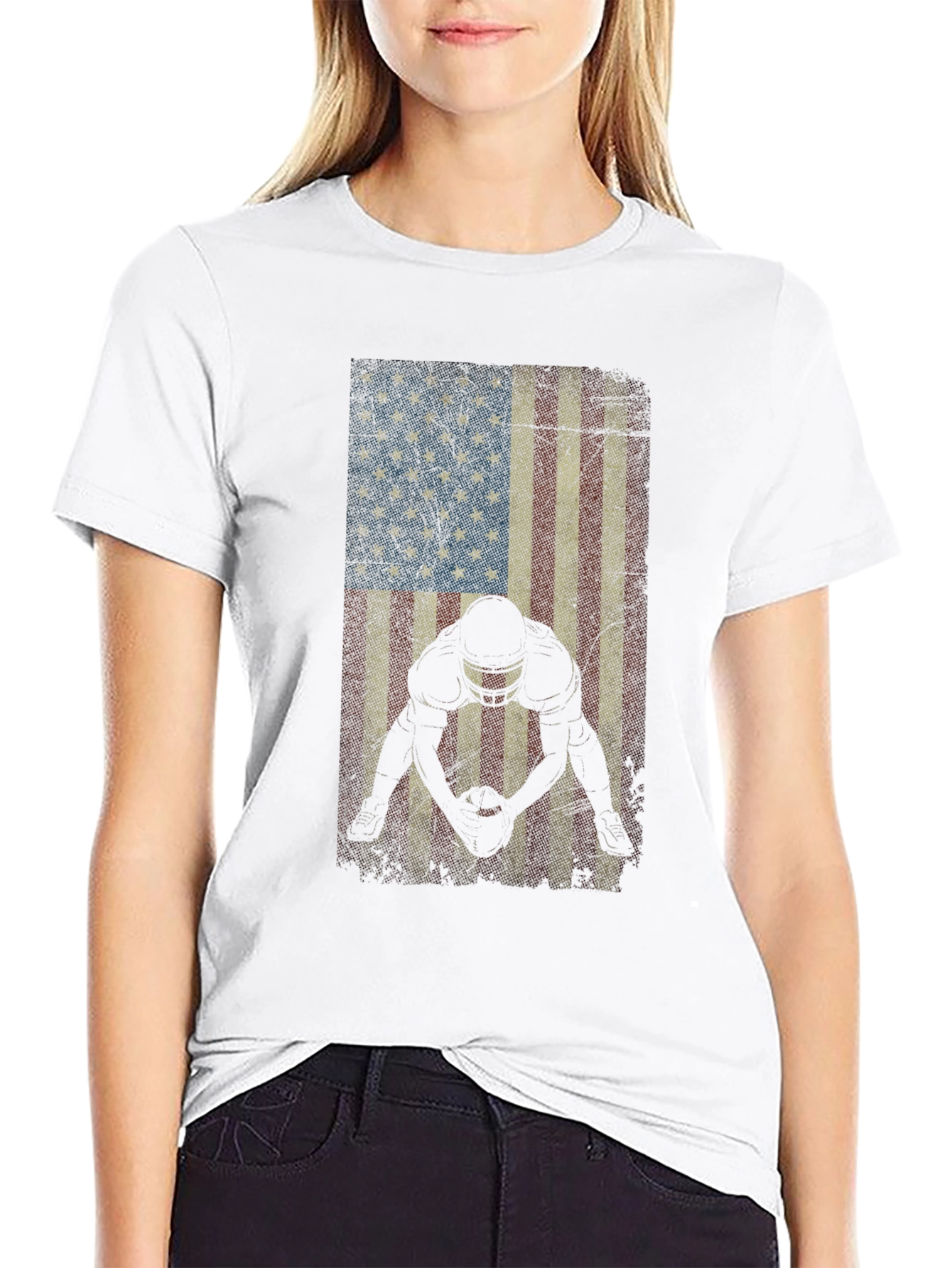 American Football Flag Graphic T-Shirt