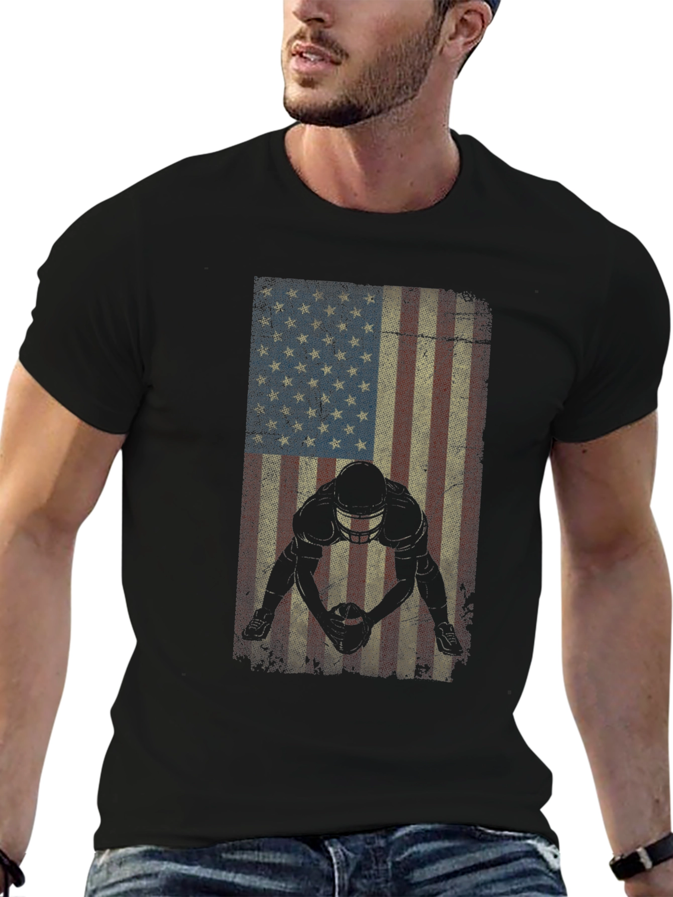 American Football Flag Graphic T-Shirt