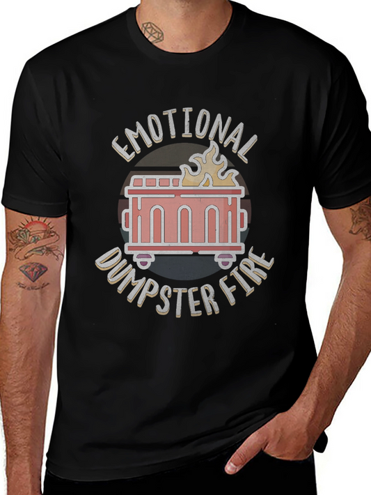 Emotional Dumpster Fire Graphic Tee - Black