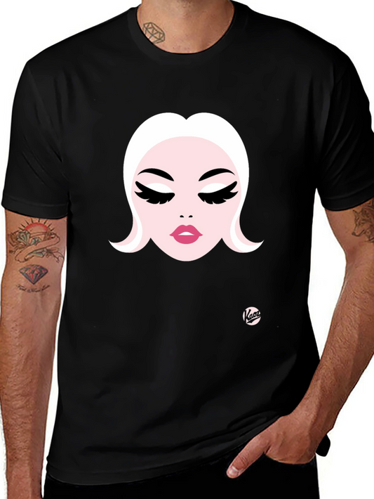 Glam Girl Graphic Tee - Stylish Womens Face Design
