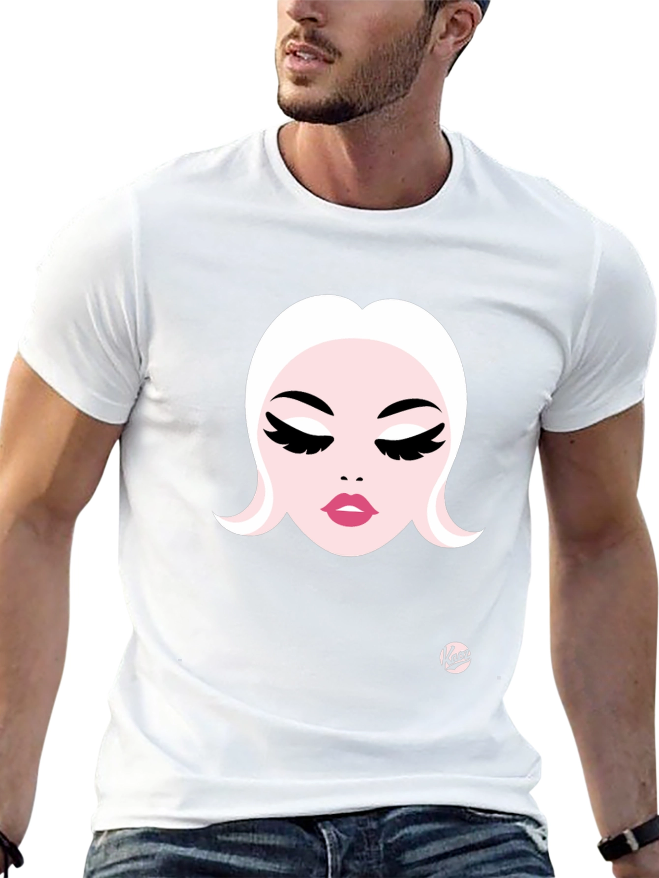 Glam Girl Graphic Tee - Stylish Womens Face Design