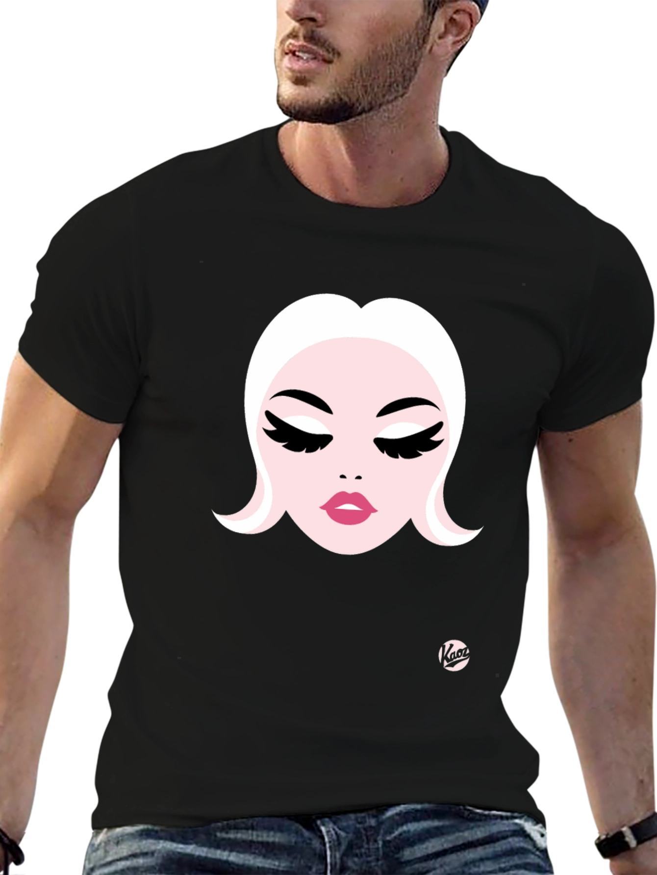 Glam Girl Graphic Tee - Stylish Womens Face Design