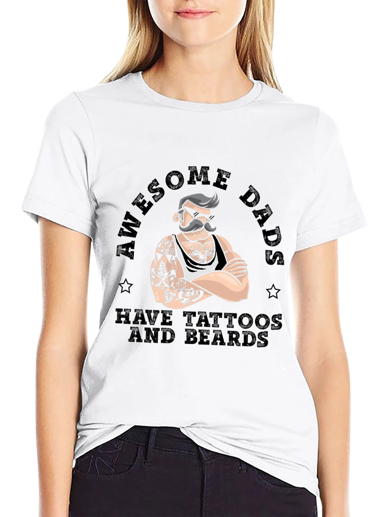 Awesome Dads Tattoos & Beards Graphic Tee