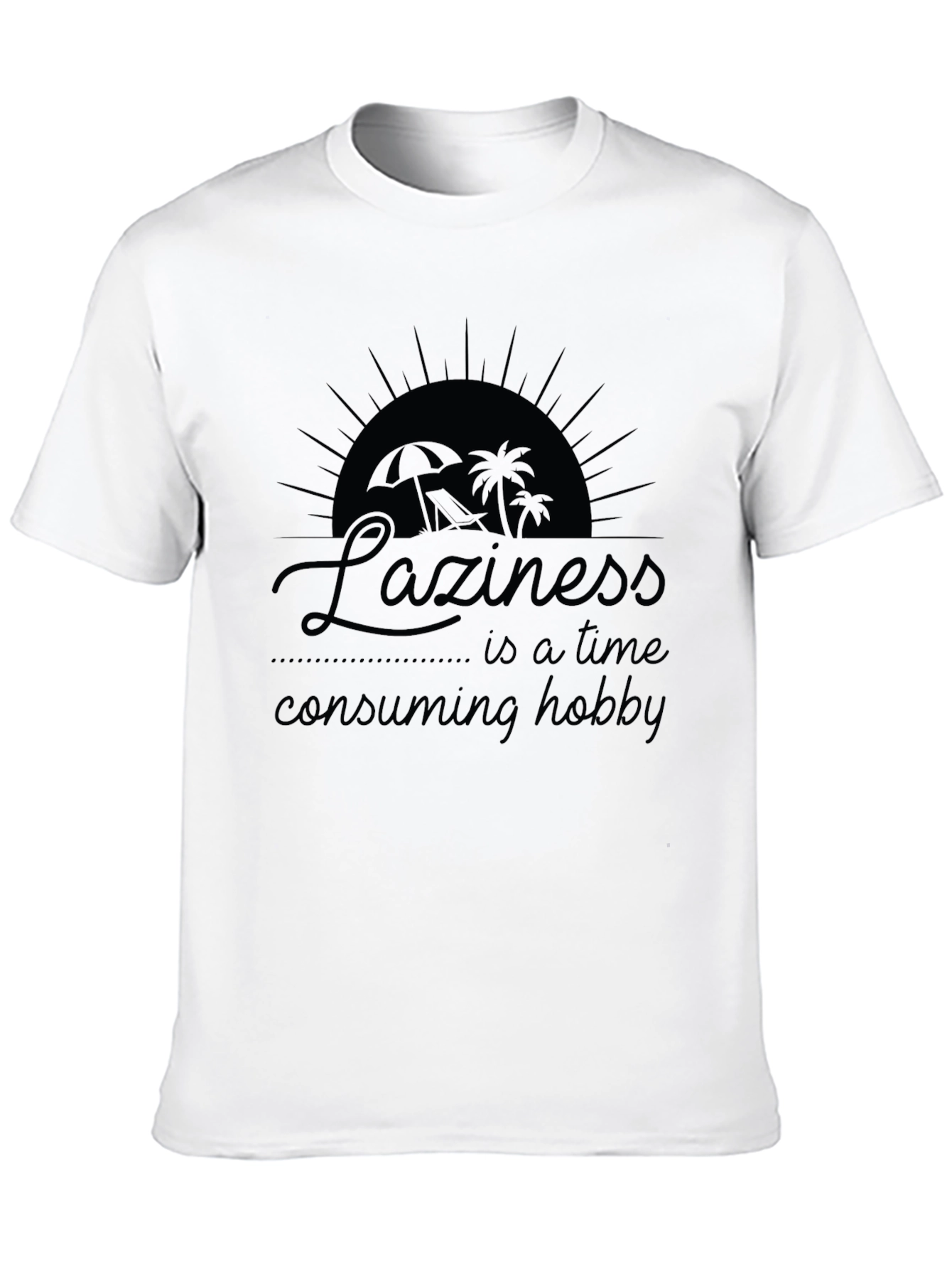 Laziness Hobby Black Graphic T-Shirt