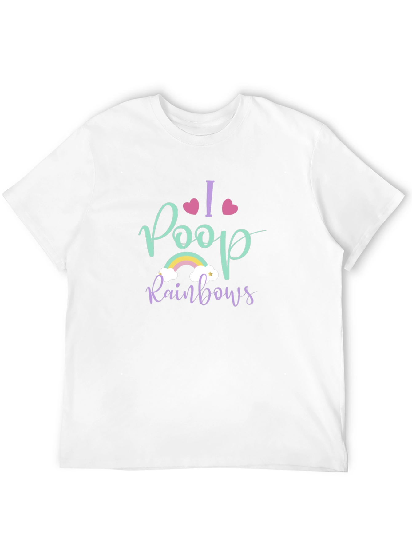 I Poop Rainbows Graphic Tee - Black Crew Neck