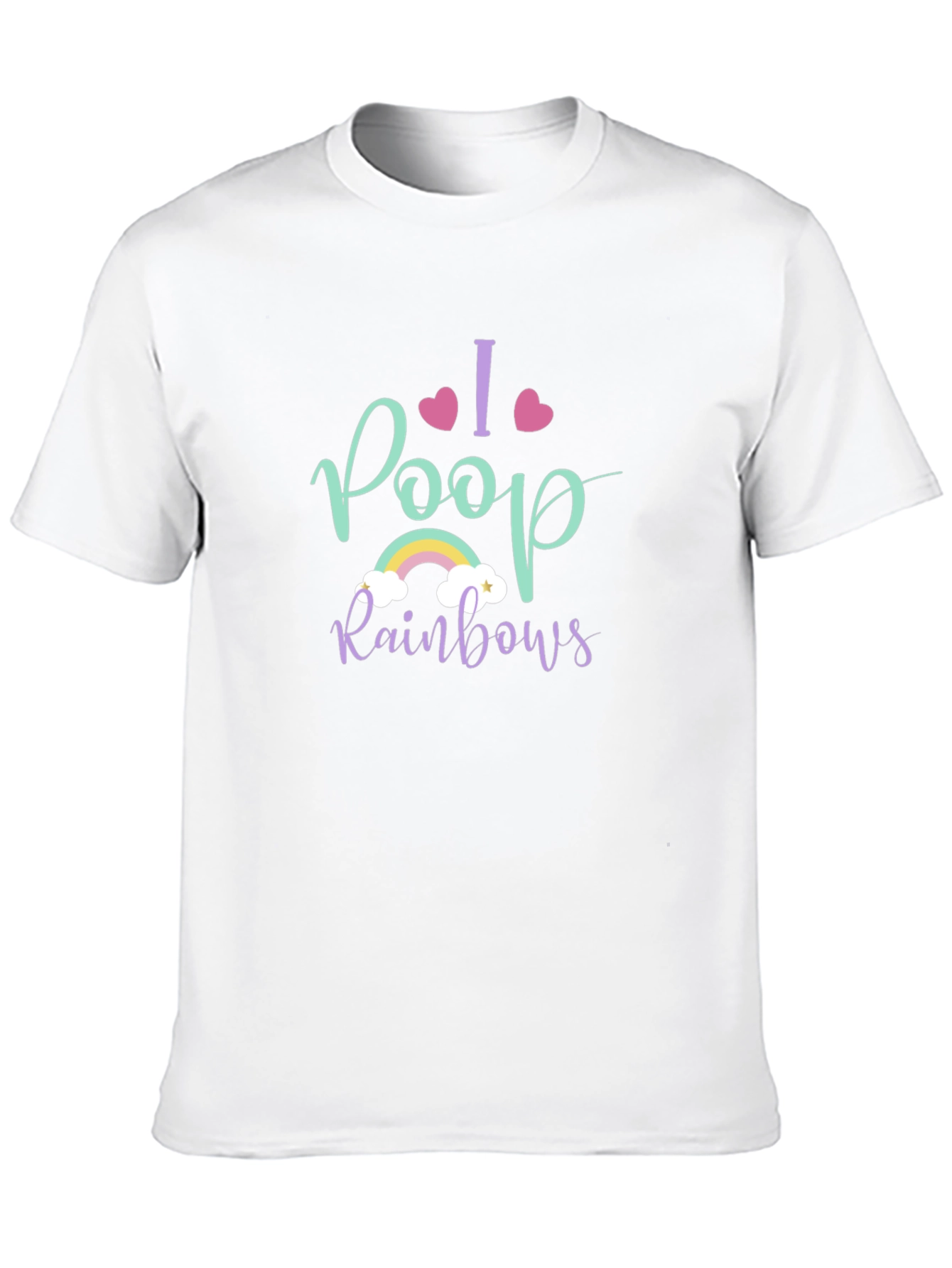 I Poop Rainbows Graphic Tee - Black Crew Neck