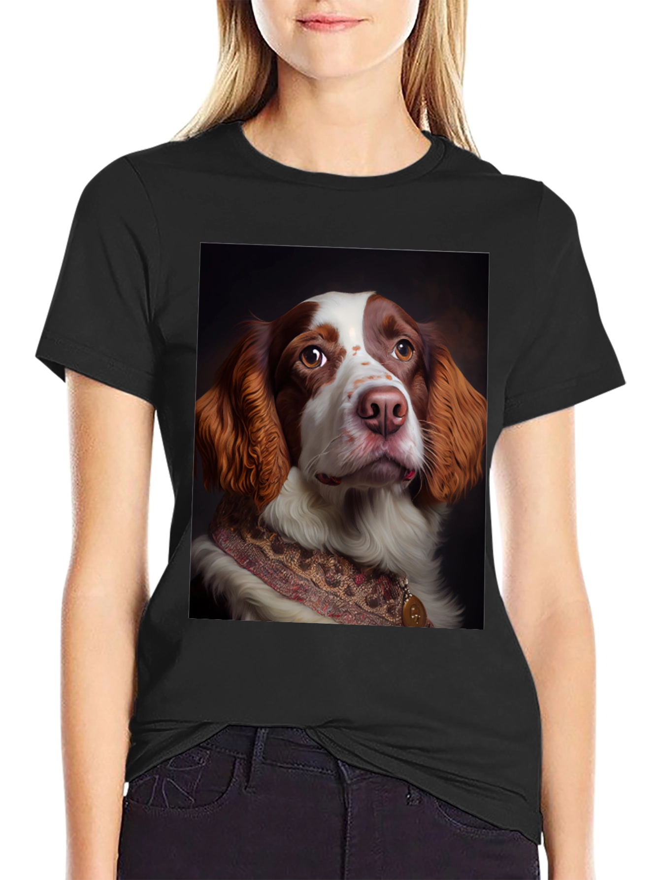 Dog Portrait T-Shirt - Elegant Canine Design