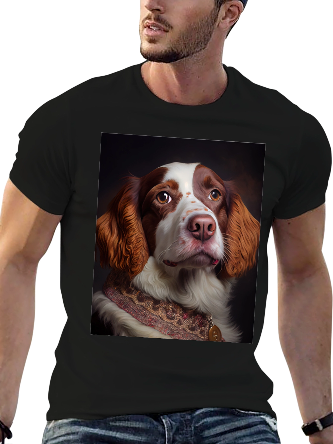 Dog Portrait T-Shirt - Elegant Canine Design