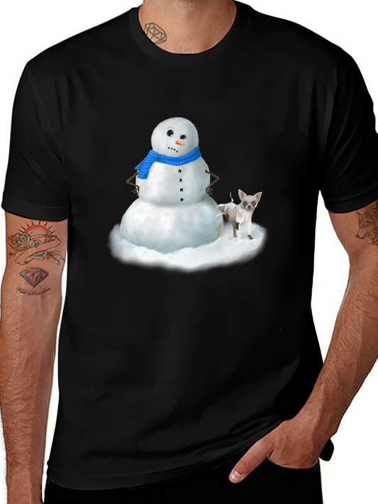 Snowman & Chihuahua Graphic Tee