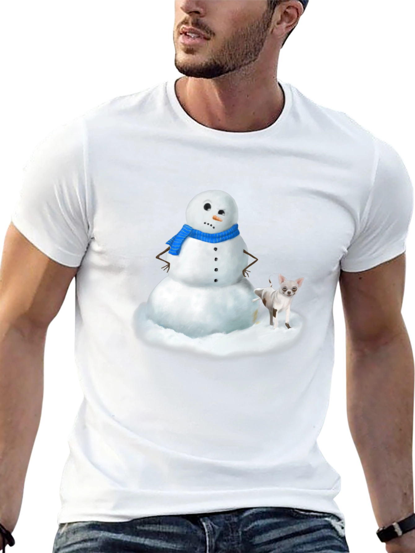 Snowman & Chihuahua Graphic Tee