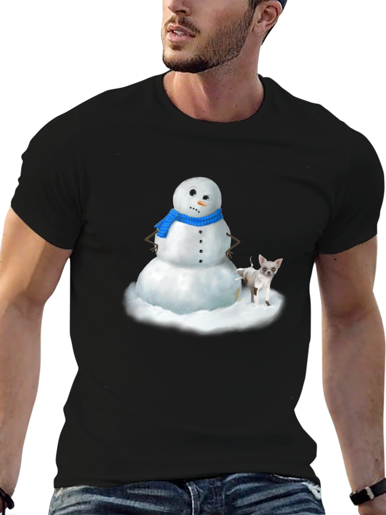 Snowman & Chihuahua Graphic Tee