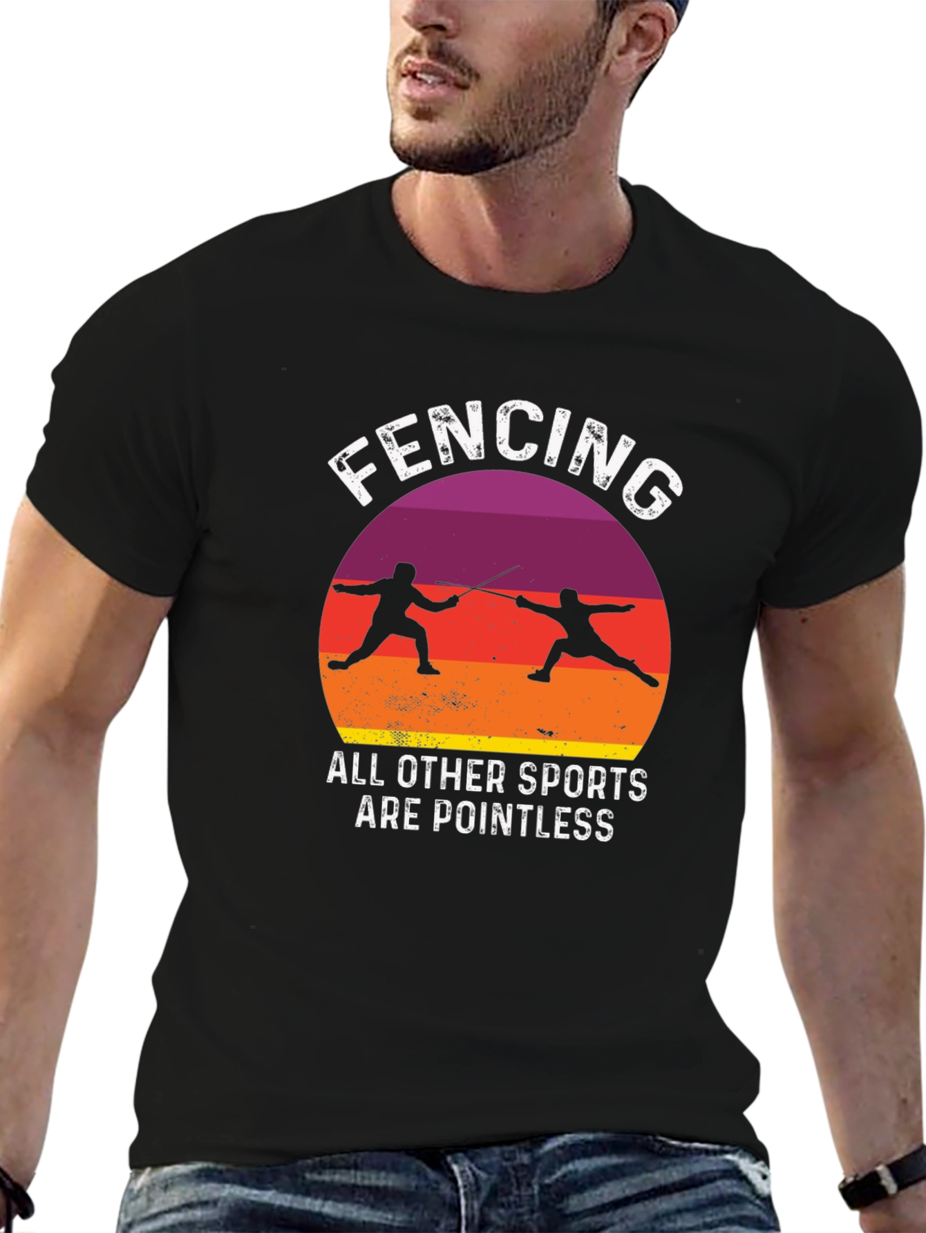 Fencing Pointless Sports Graphic Tee