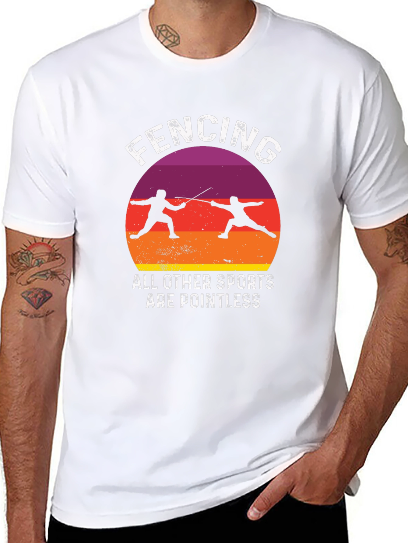 Fencing Pointless Sports Graphic Tee