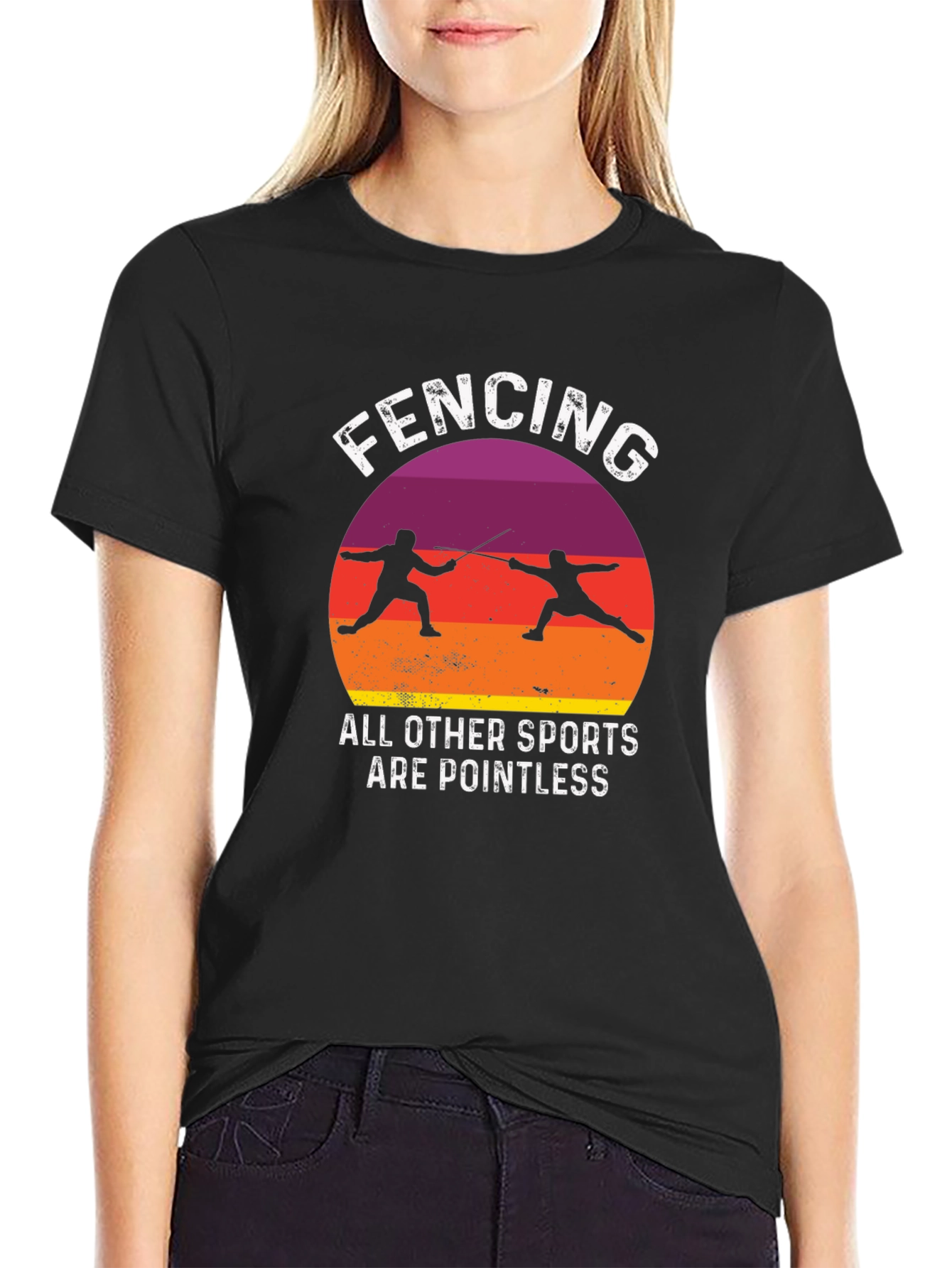 Fencing Pointless Sports Graphic Tee