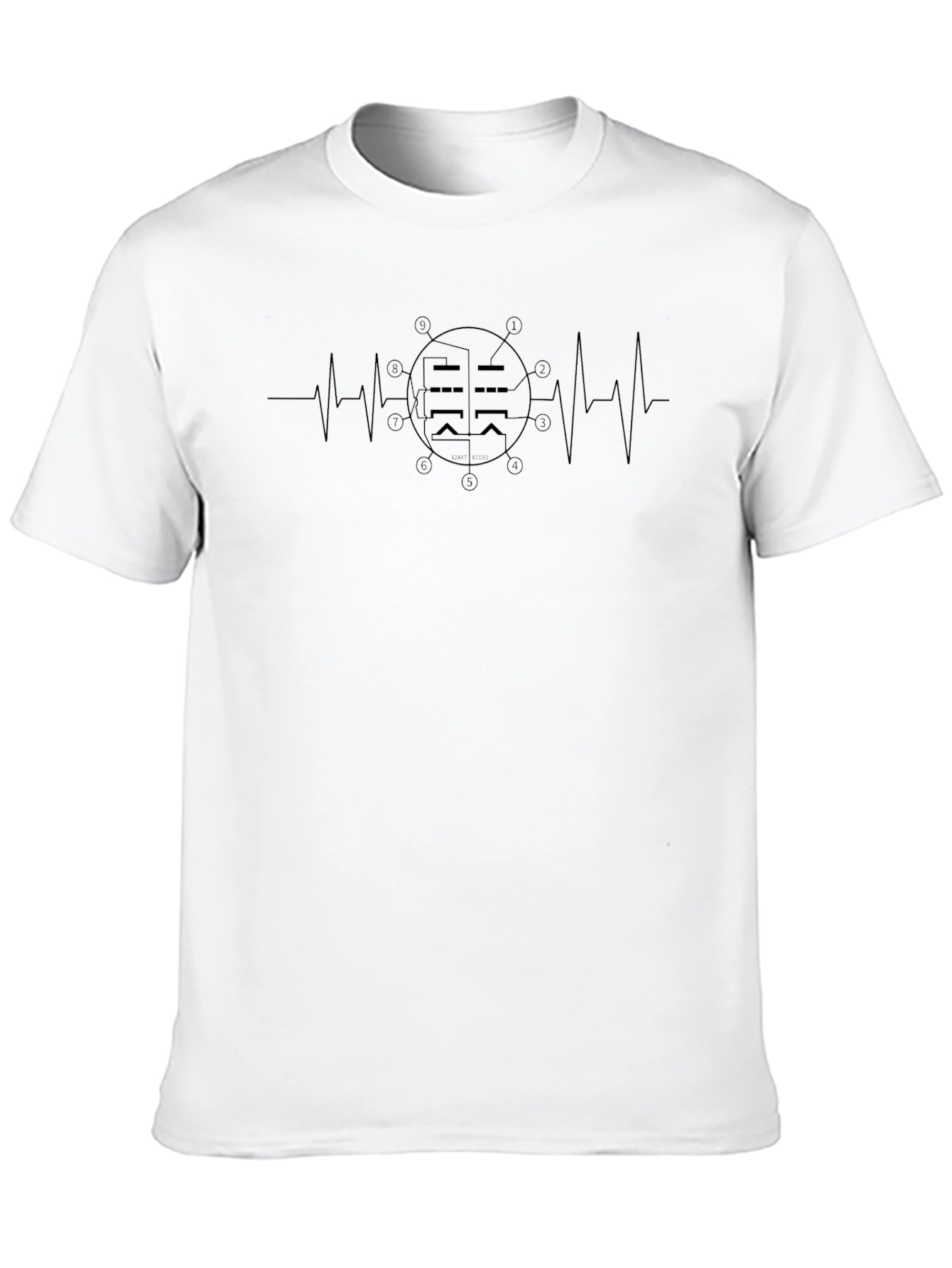 Heartbeat Tube T-Shirt - Black Graphic Tee